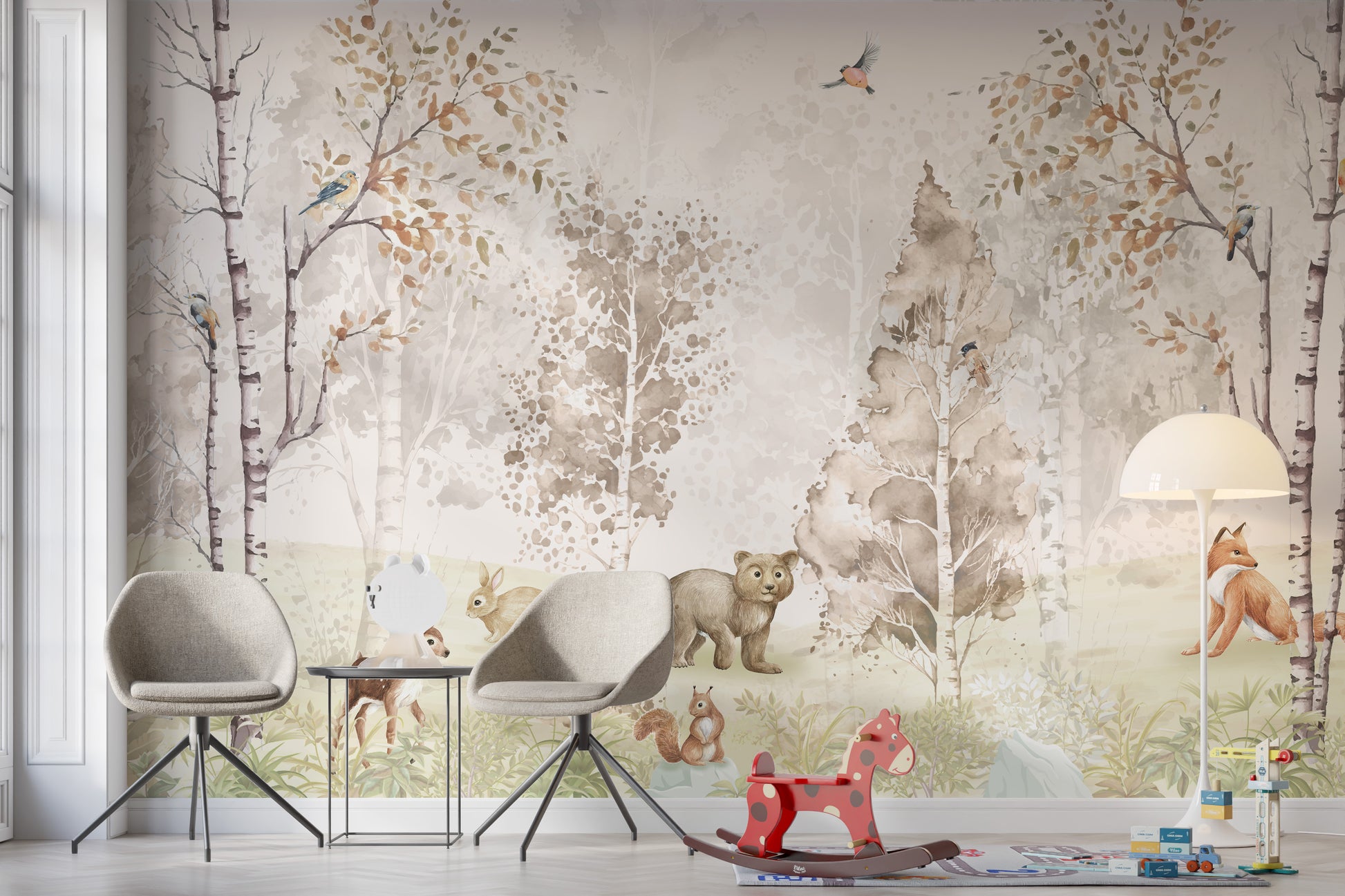 Soft Magical Menagerie wallpaper for nurseries