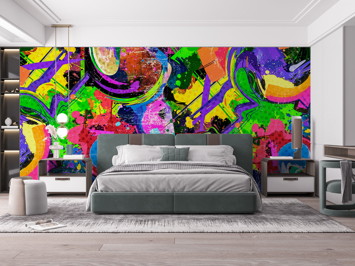 Vibrant Graffiti Splash Wall Mural