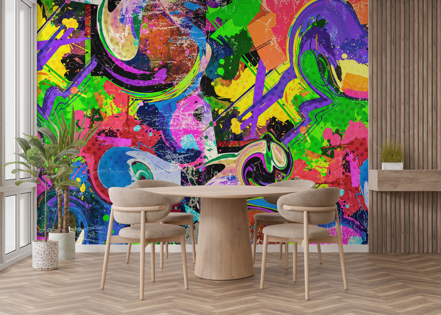 Vibrant Graffiti Splash Wall Mural