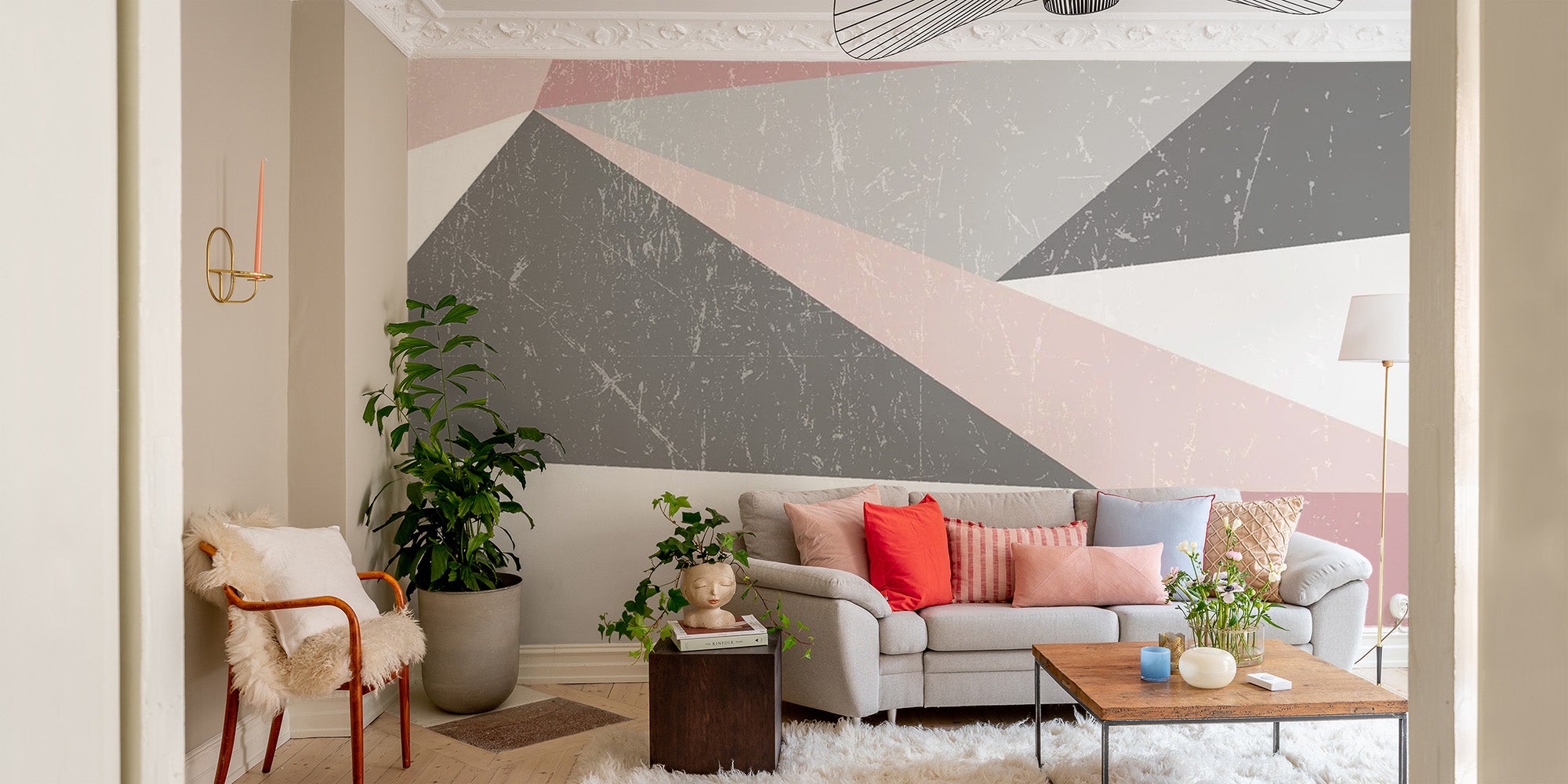 Modern Scandinavian Triangle Wallpaper Mural
