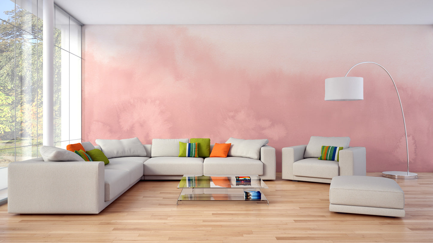 Pink Watercolour Ombre Wallpaper Mural