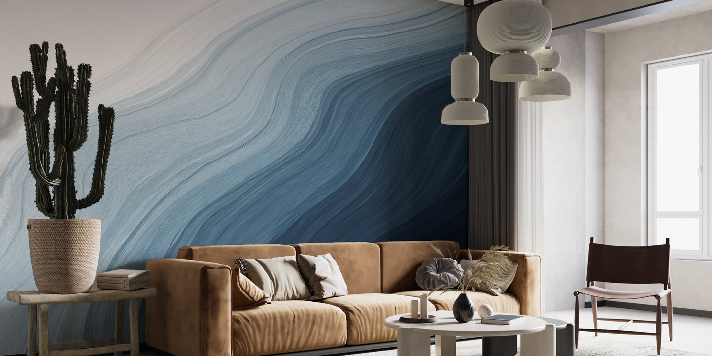 Fluid Blue Gradient Watercolor Wall Mural