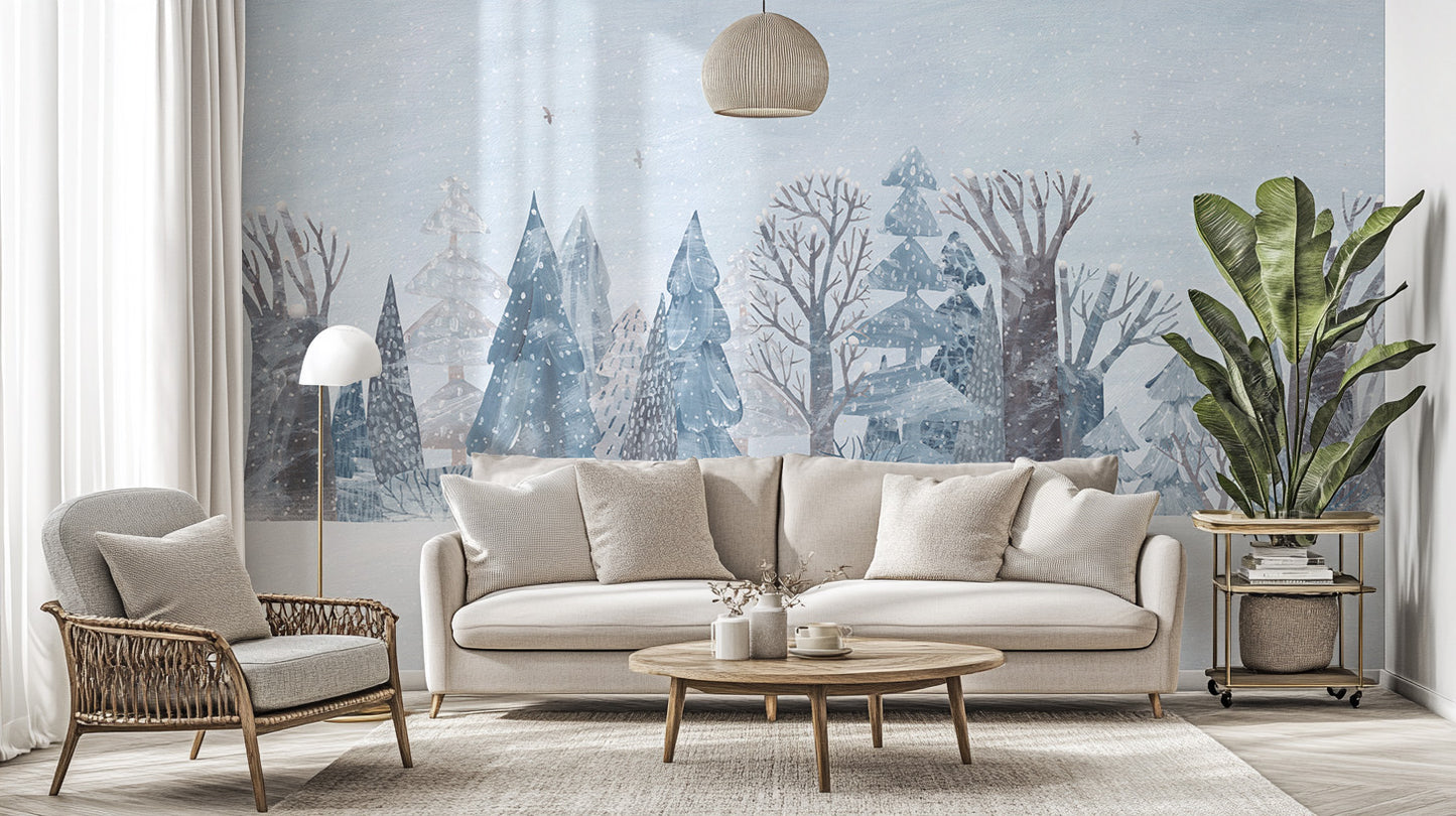 Winter Wonderland Forest Wall Mural