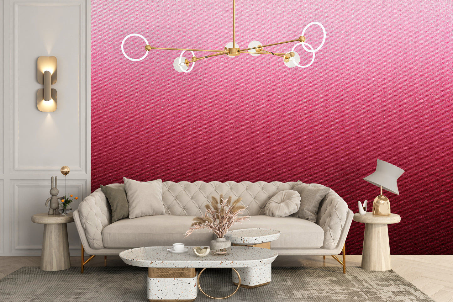 Abstract pink ombre effect wall mural
