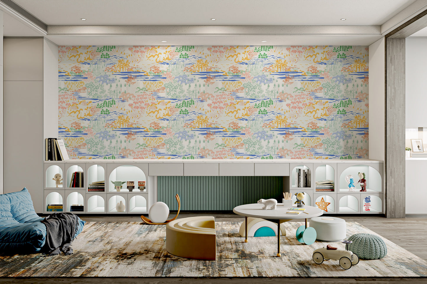 Stylish patterned wallpaper for landscape-inspired interiors