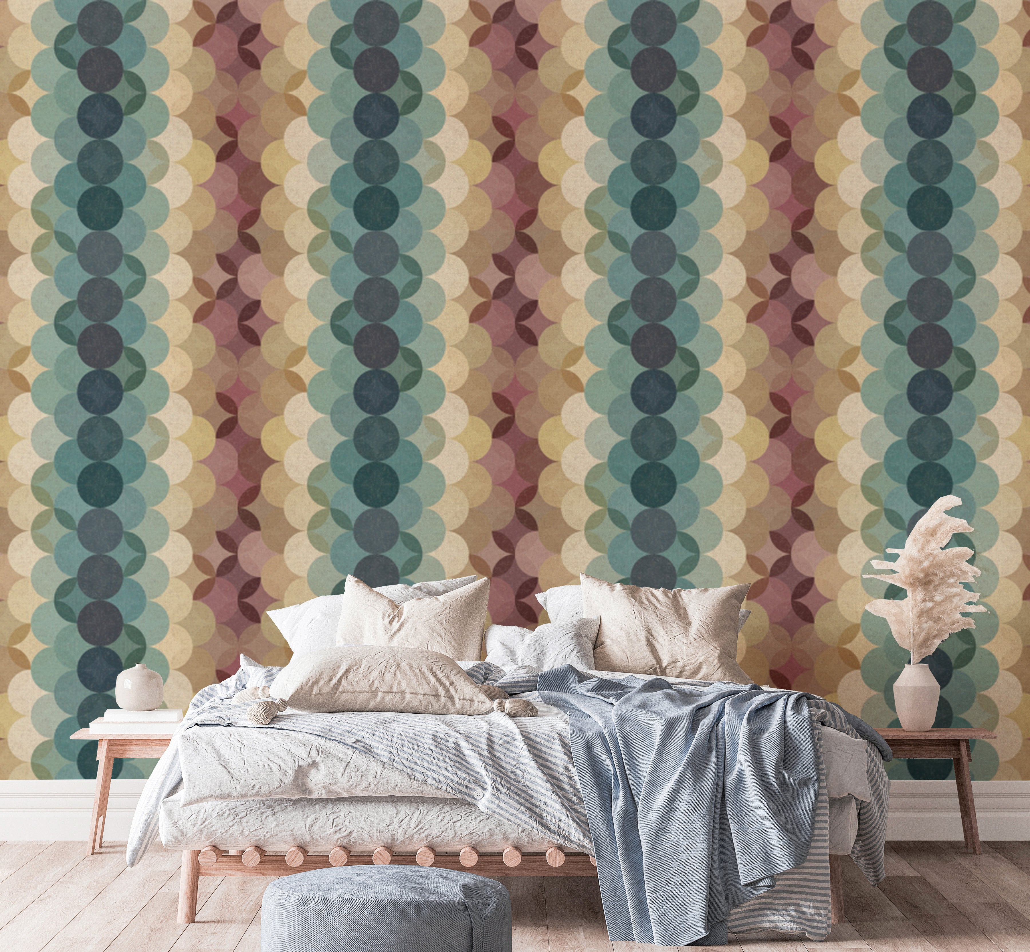 Chic wallpaper with earthy dot cascade charm