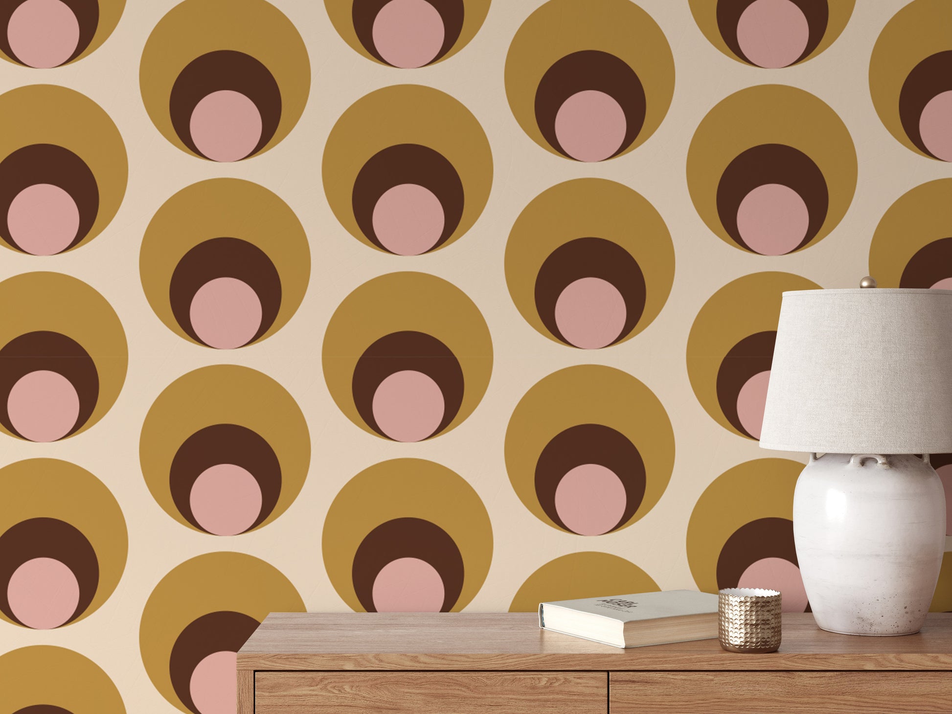 Apricity beige mural dots for walls
