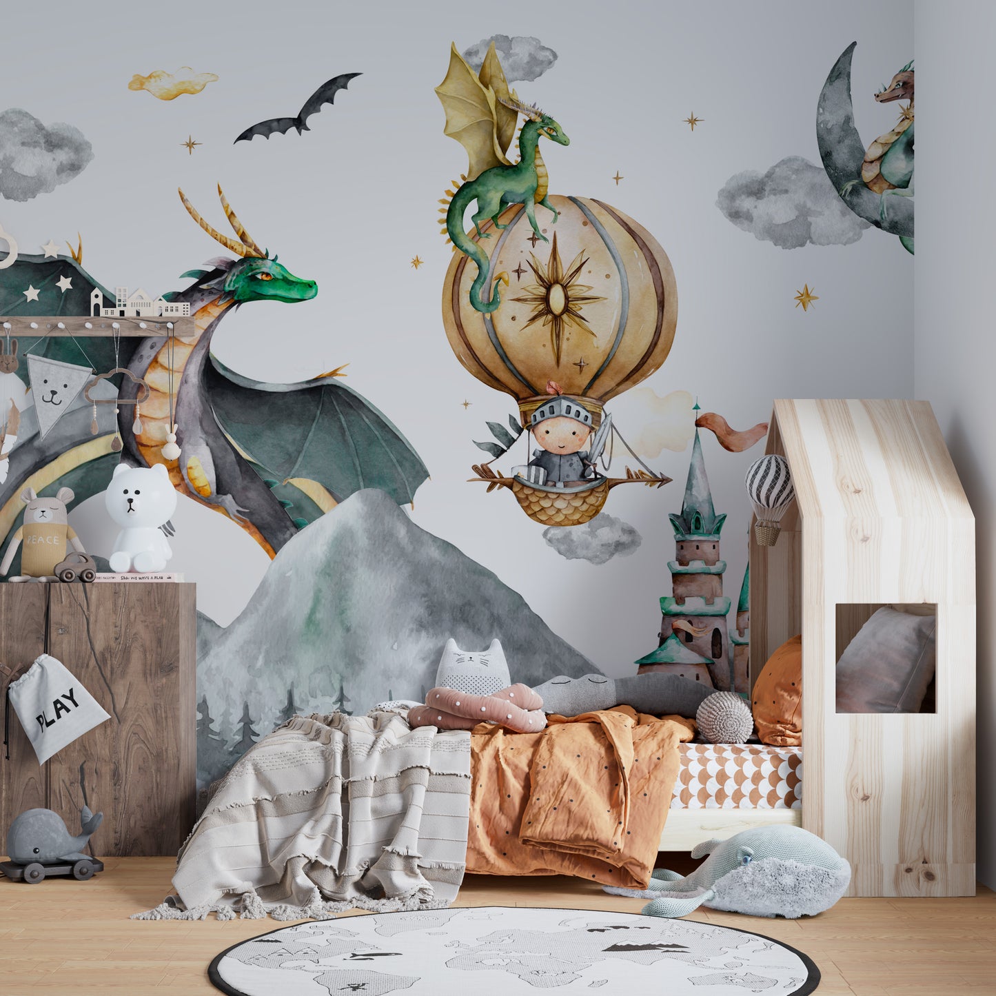 Mystical Mountain Dragon wallpaper for decor