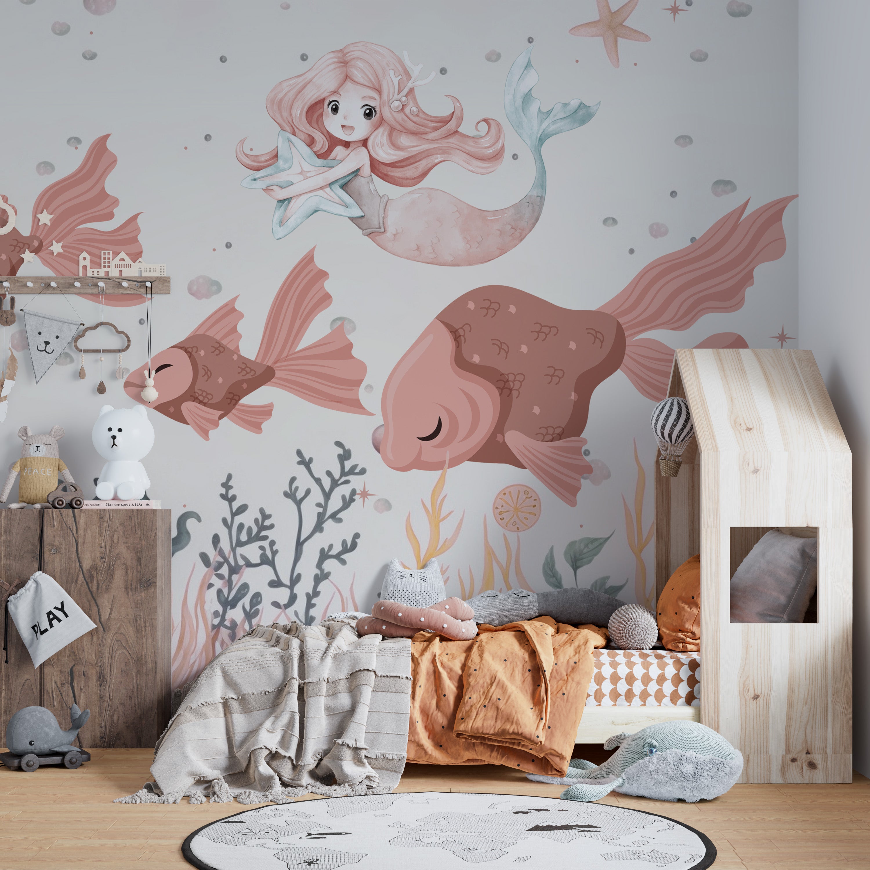 Mermaid Enchanted Reef Mural stick on wallpaper