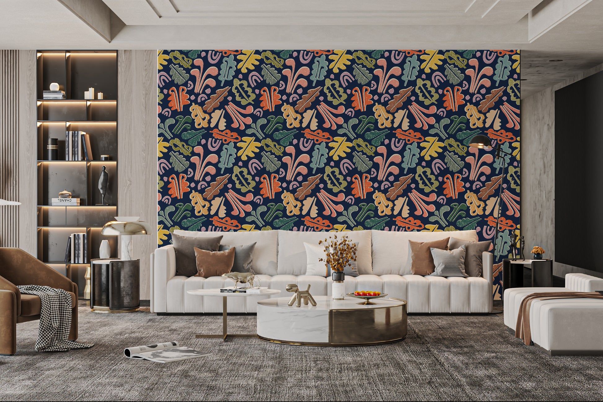 Artistic Jazz-Inspired Rhythmic Wallpaper Design
