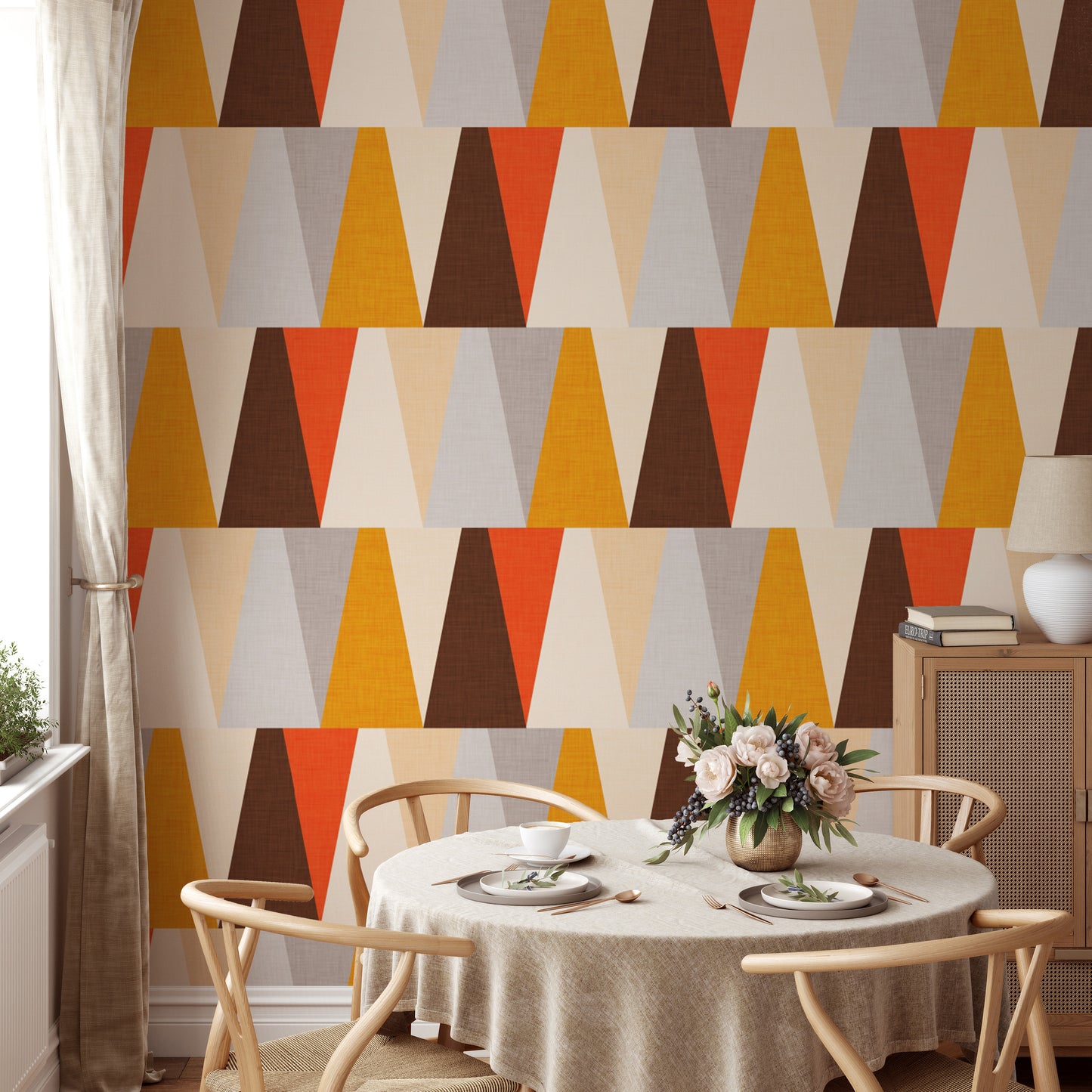 Eye-catching triangle wallpaper with modern flair



