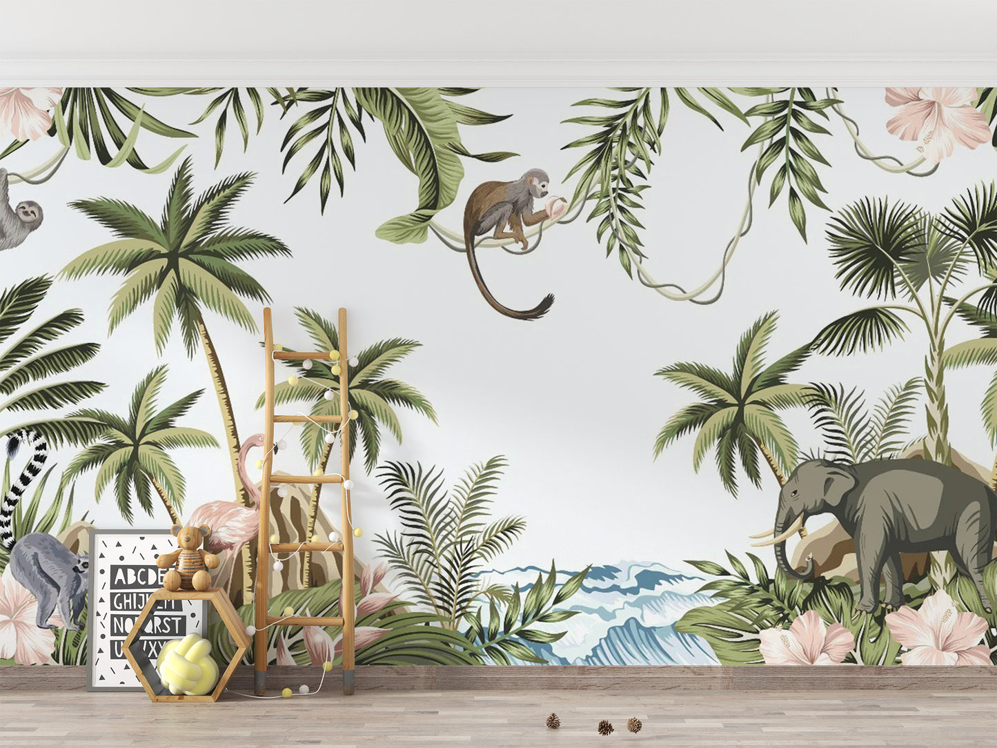 Vintage Tropical Forest Wallpaper mural