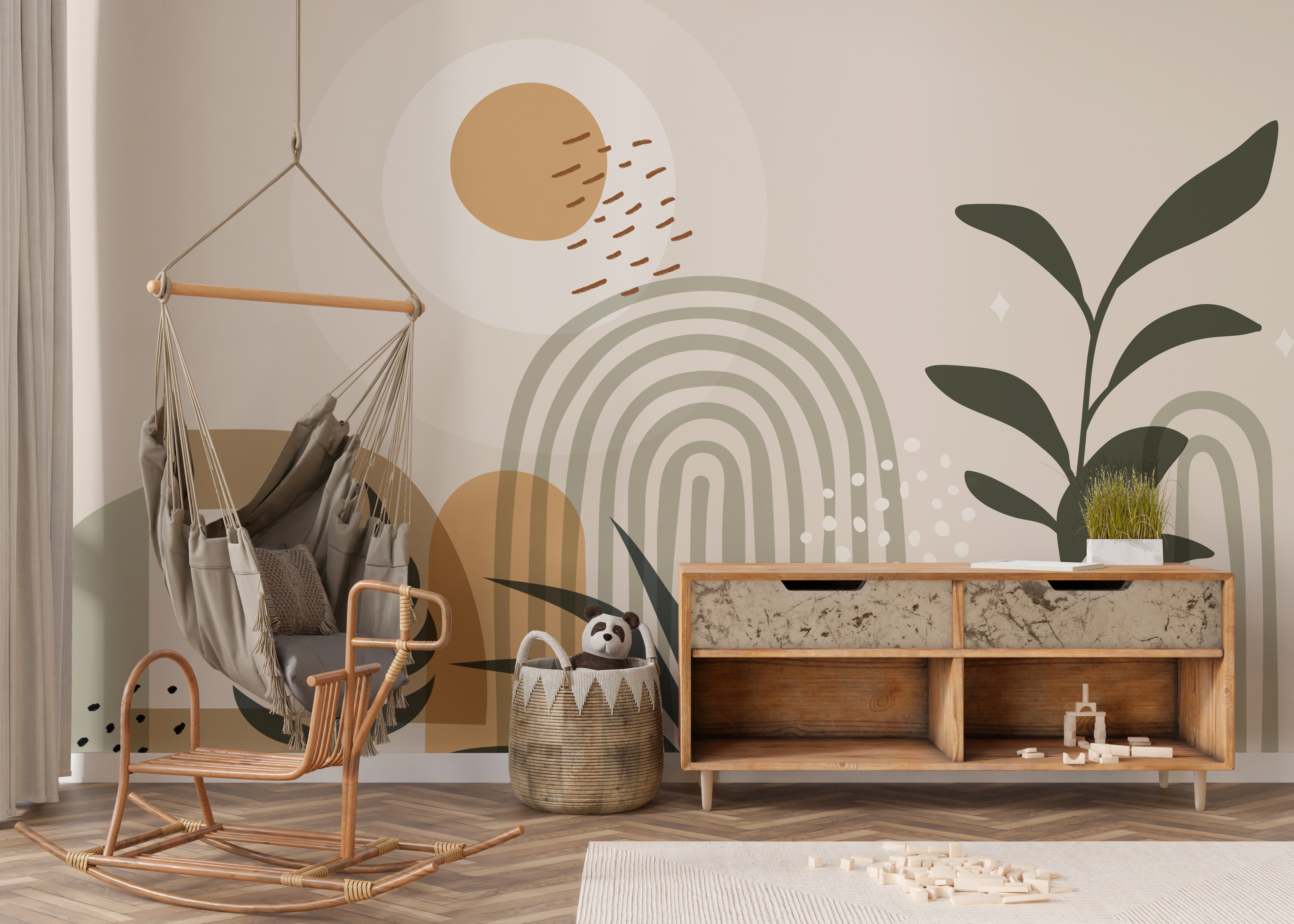 Harmonious Zen garden wallpaper mural for modern living.
