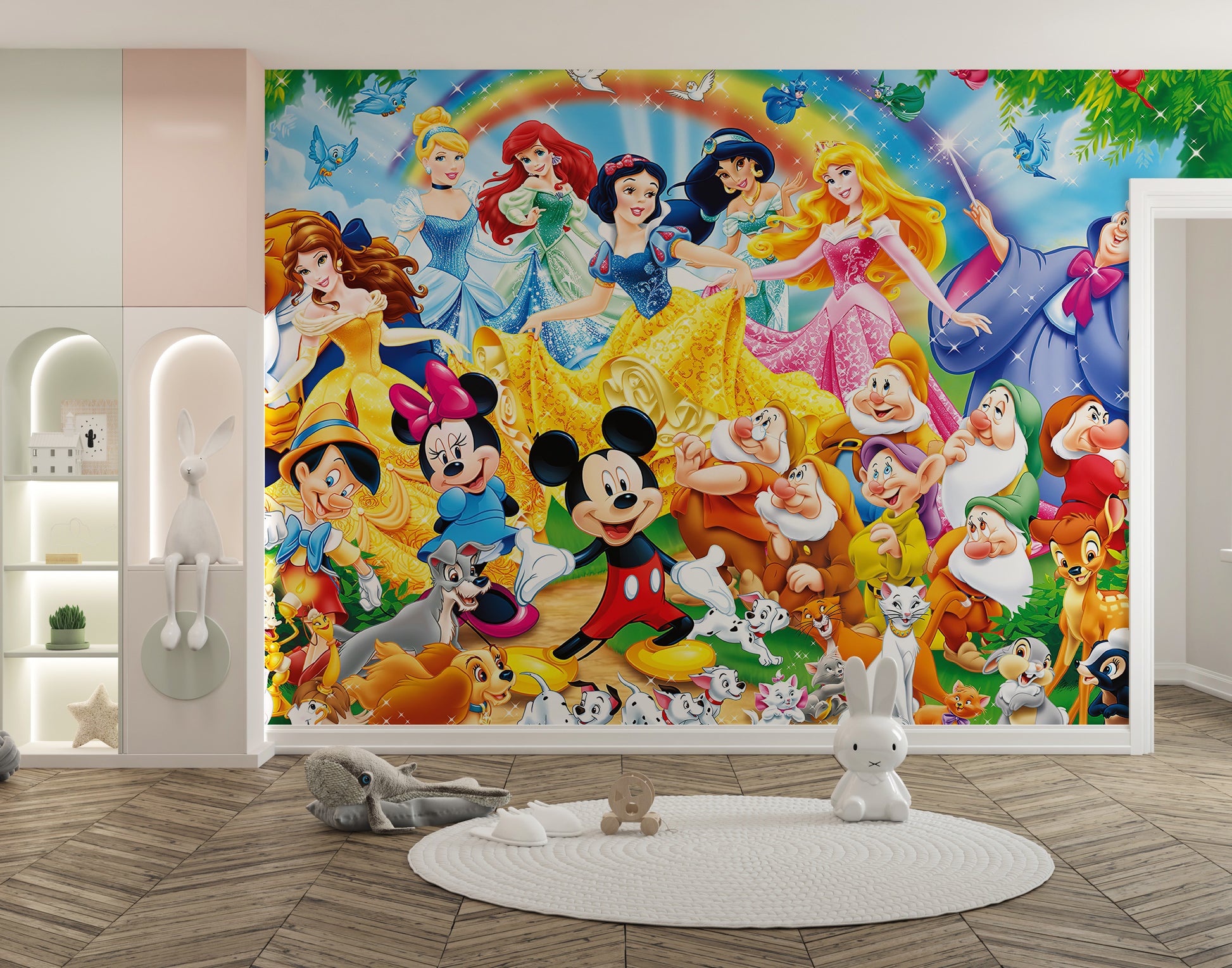 Iconic Disney dynasty scenes in a beautifully illustrated mural
