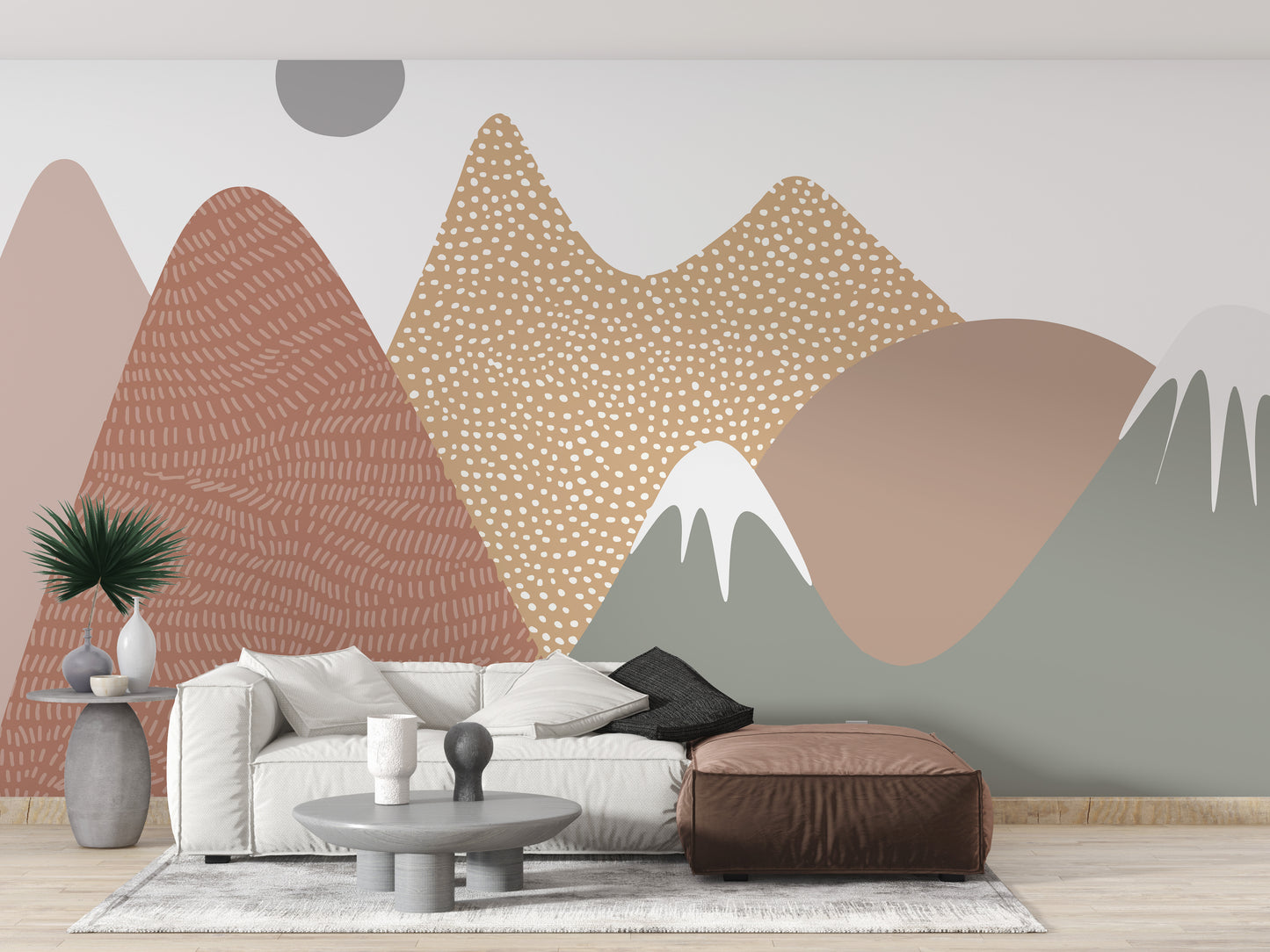 Stippling Mountains Wallpaper Murals - Giffywalls