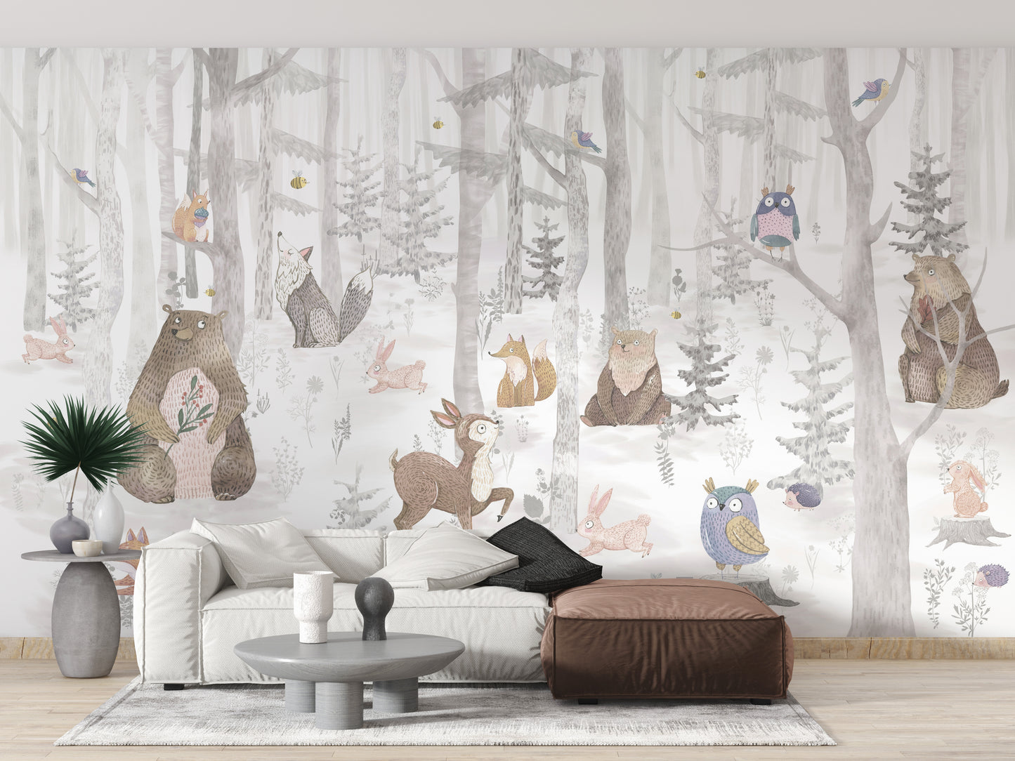 Watercolor Kids Animal Wallpaper Murals