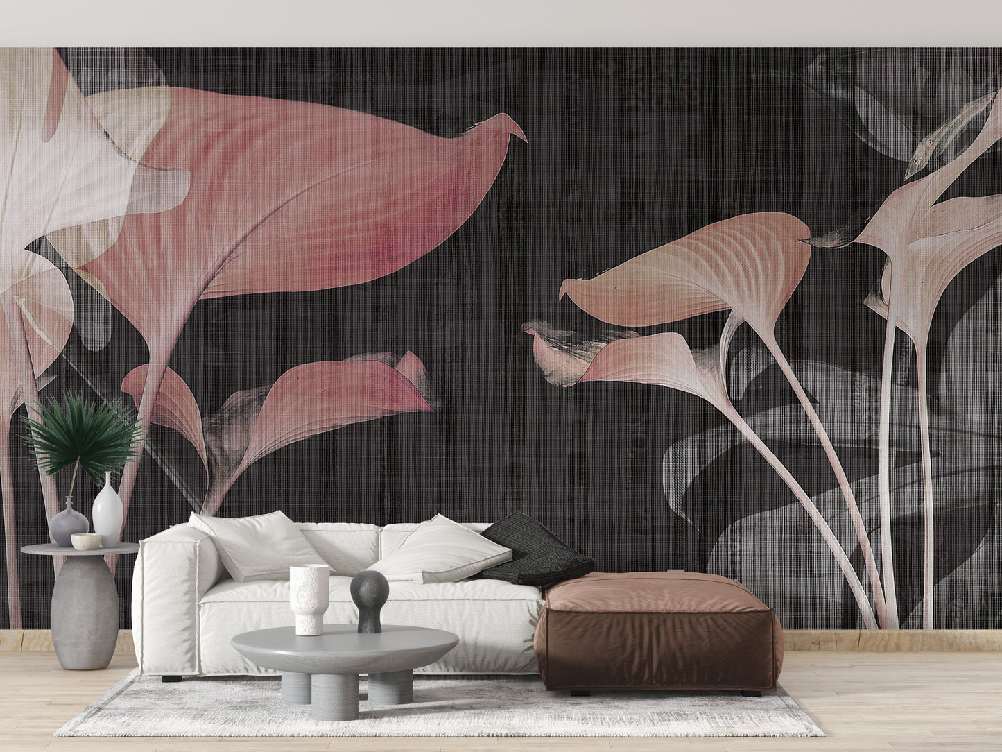 Pink Flower Art Wallpaper Murals - Giffywalls