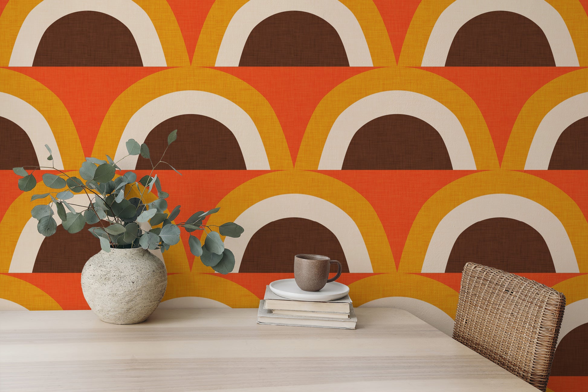 Classic Boho Mural featuring bold arch shapes
