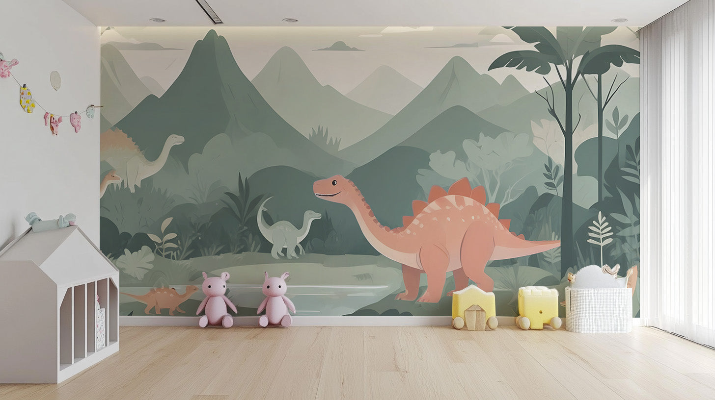 Kids Dinosaur Wallpaper Mural - Giffywalls