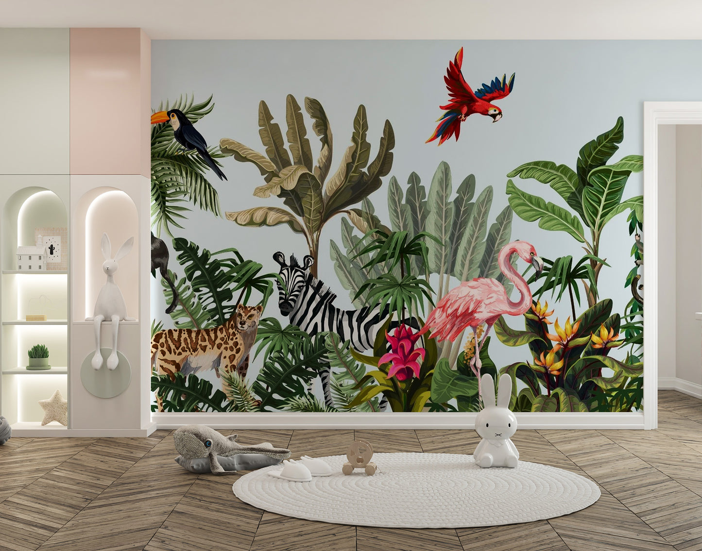 Tropical Animals & Birds Wallpaper Mural - Giffywalls