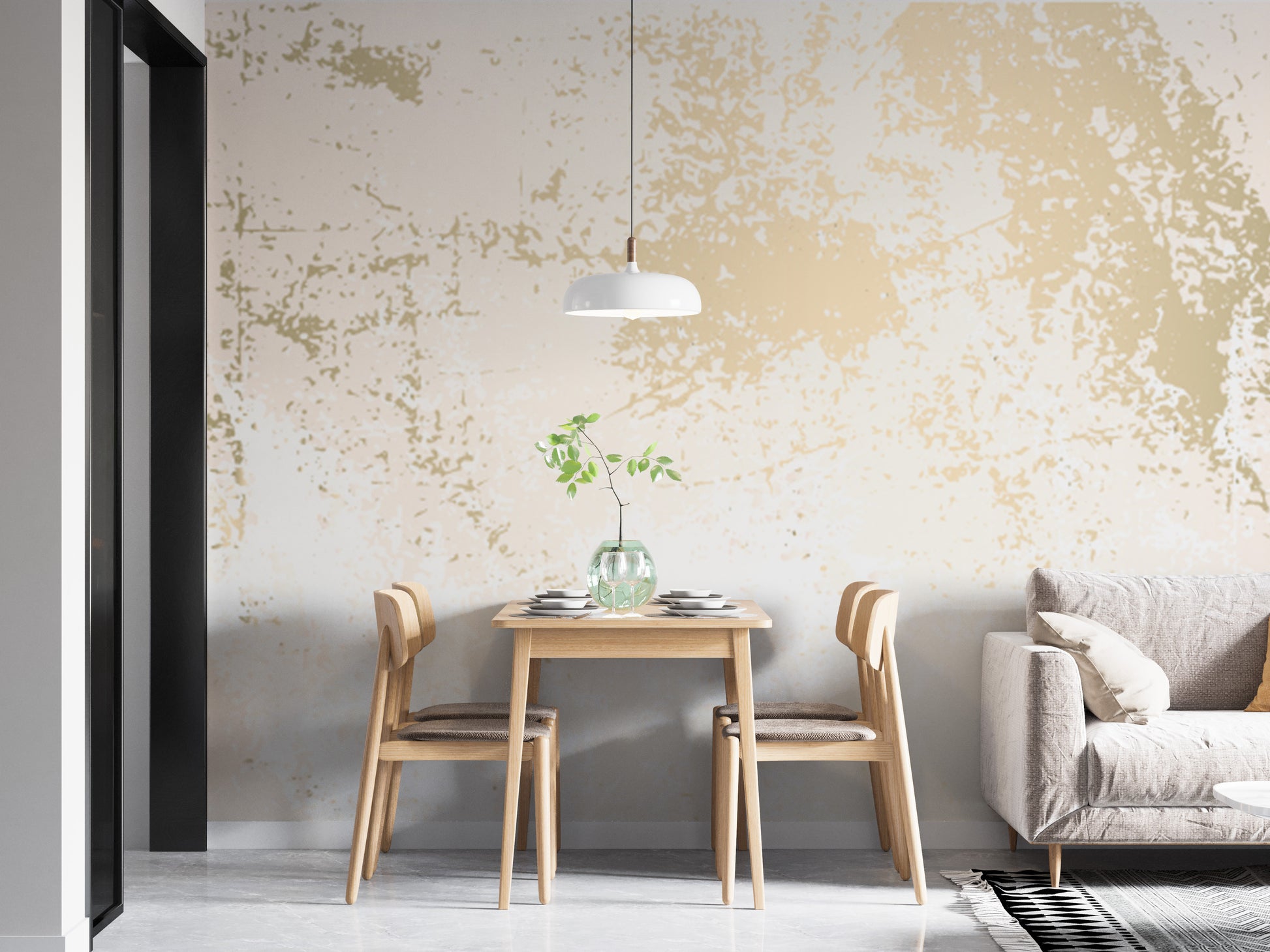 Gold marble design wallpaper mural with timeless beauty.
