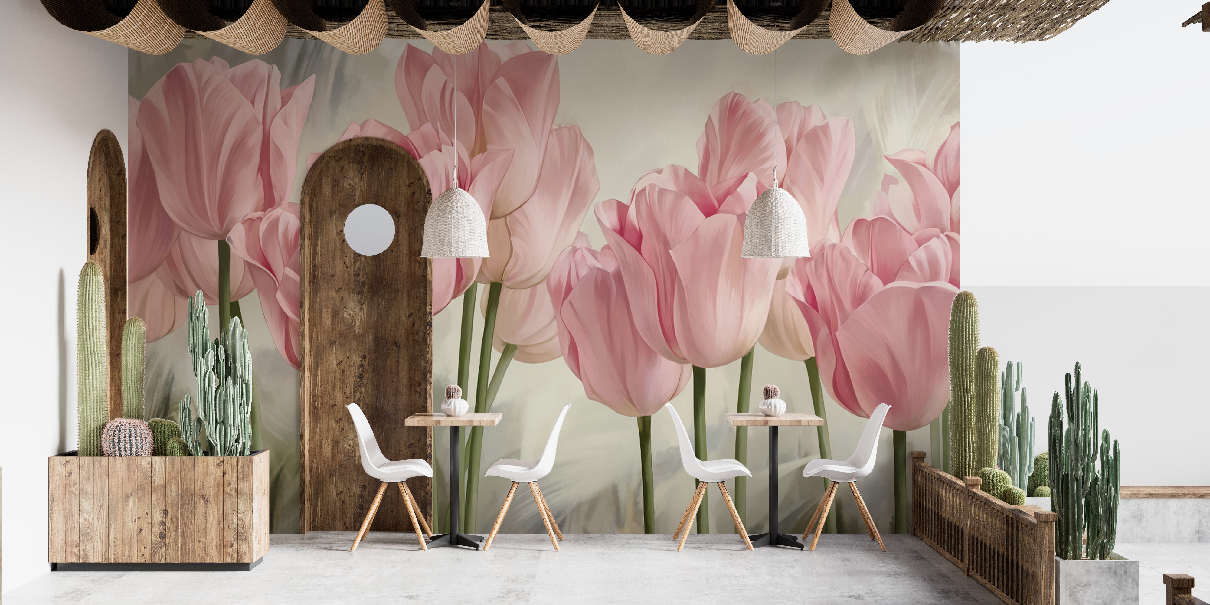 Blooming Tulip Garden Wall Mural
