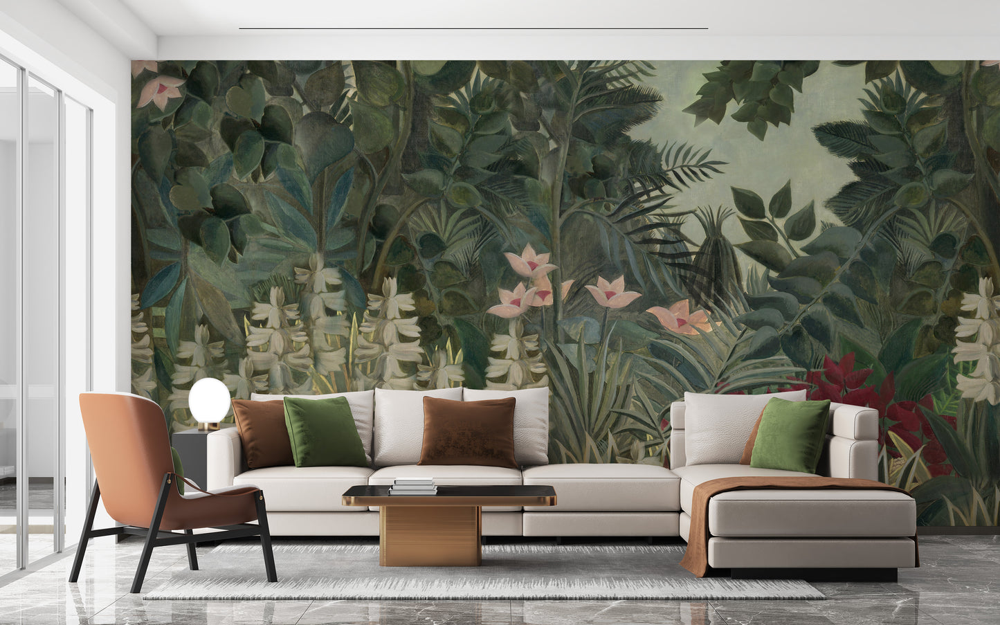 Glorious green forest wallpaper mural art
