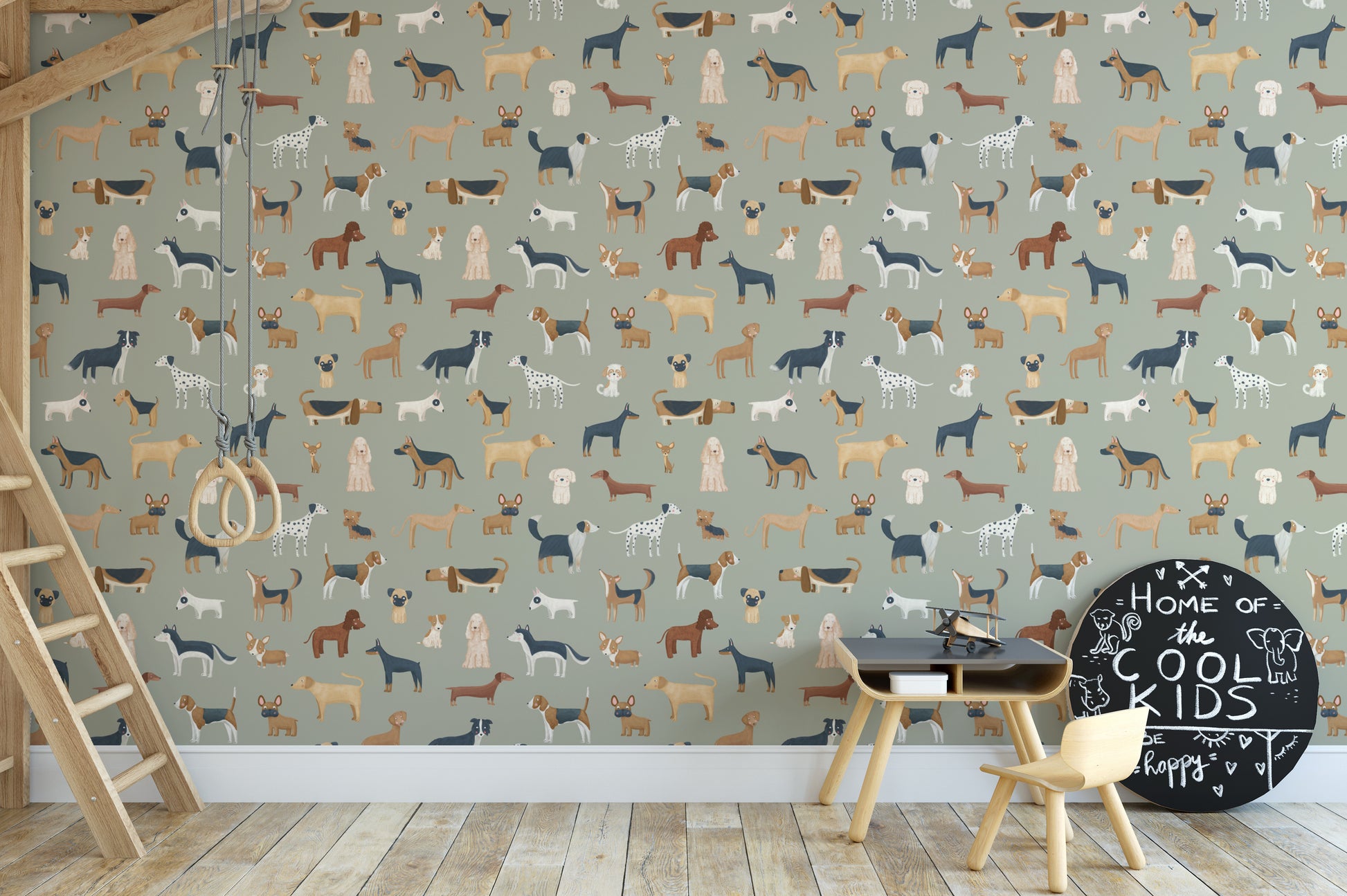 Dog lovers' wallpaper for kids’ bedrooms
