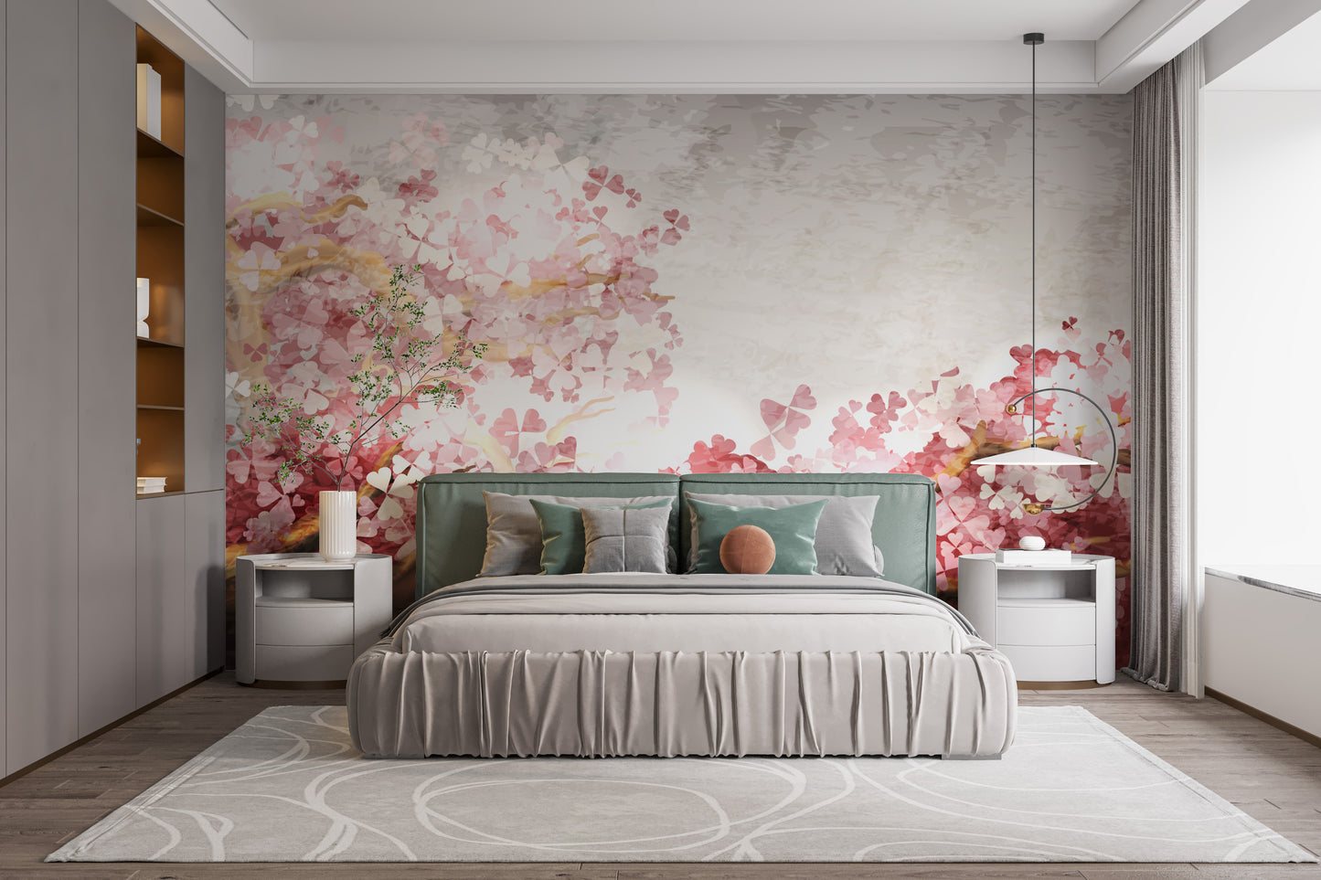 Pink Flower Sakura Branch Wallpaper Murals