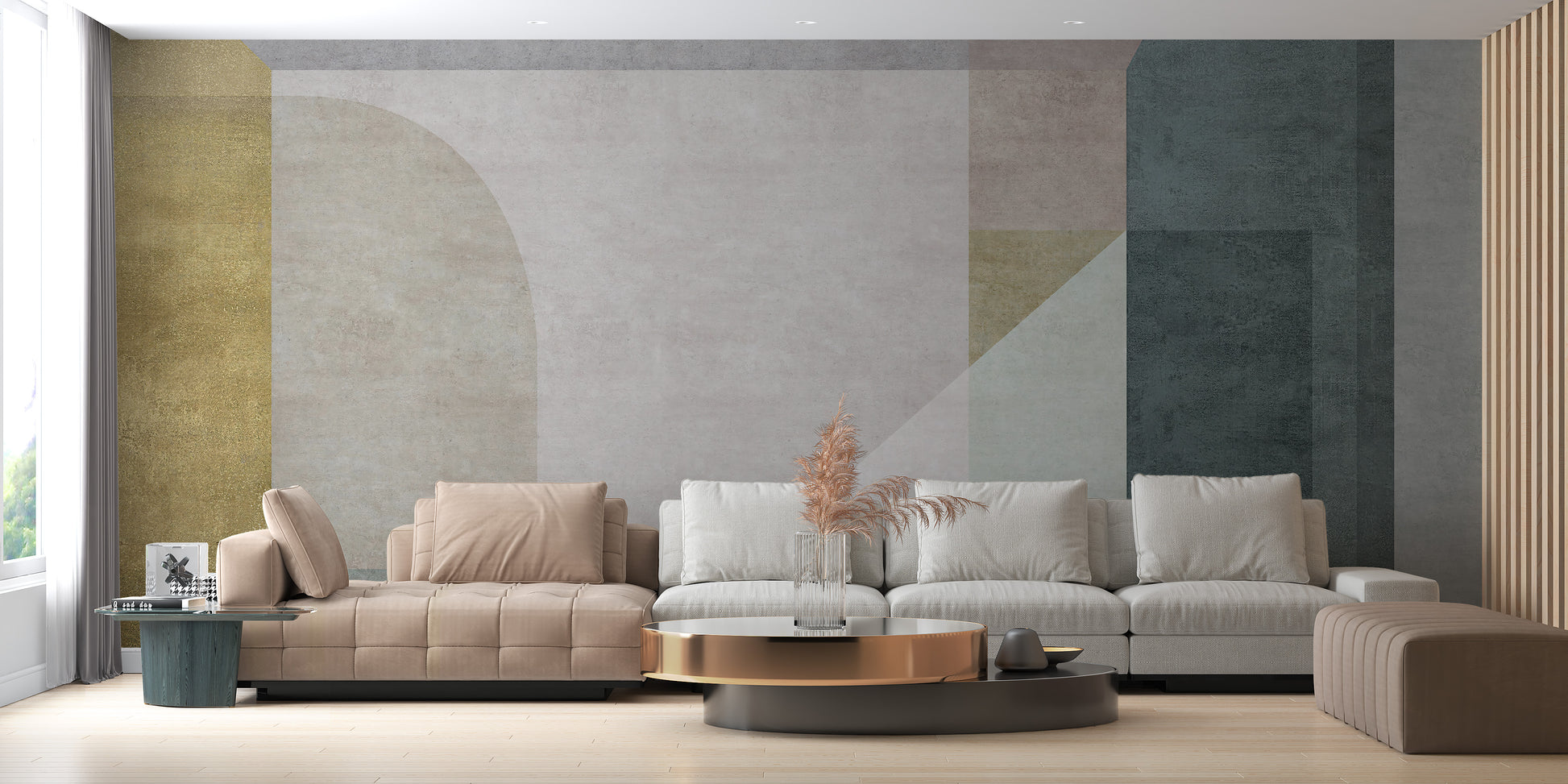 Artistic pastel vector shapes wall mural
