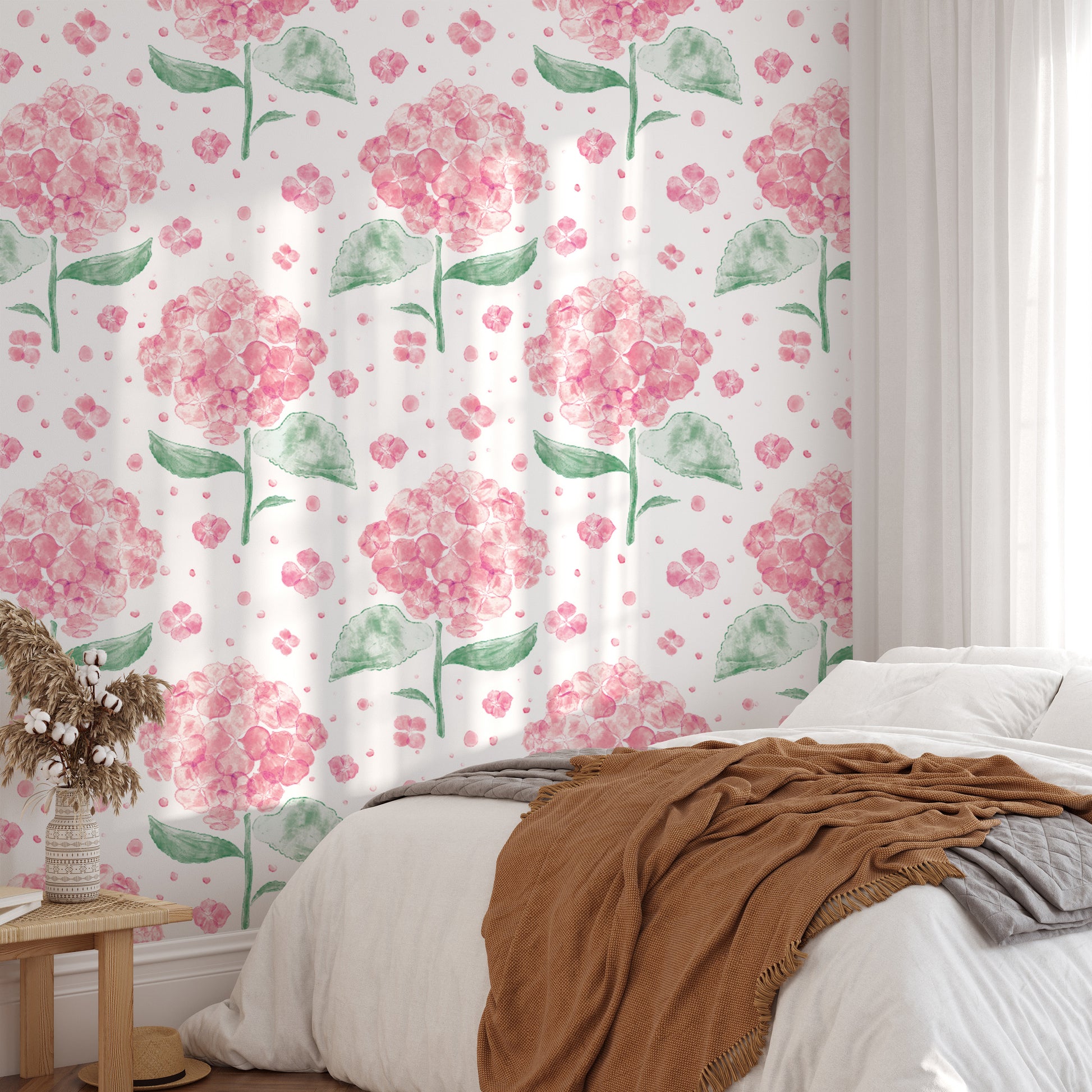 Pink Hydrangea in The Air Wallpaper - Giffywalls