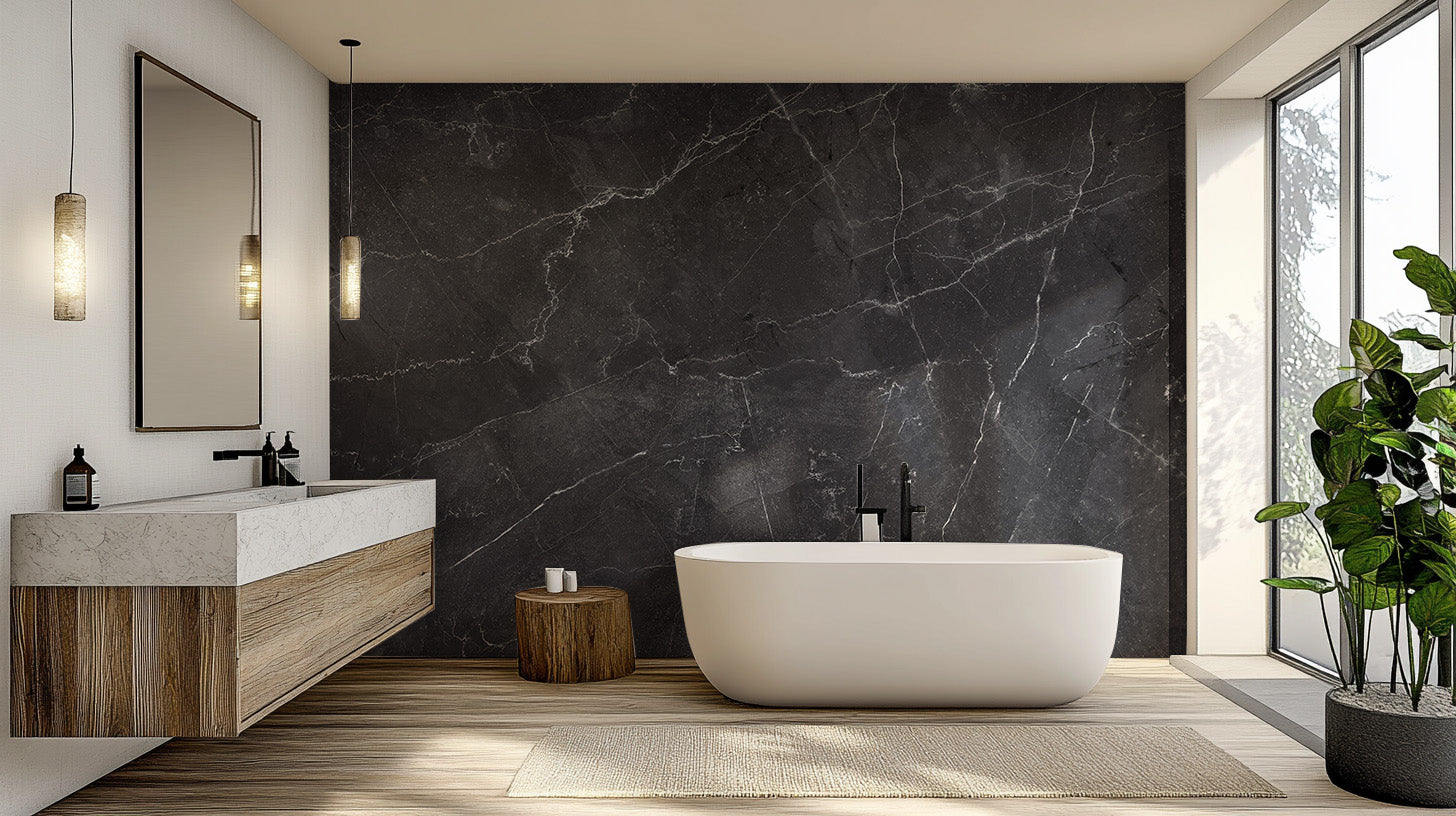 Black gray marble texture wallpaper mural
