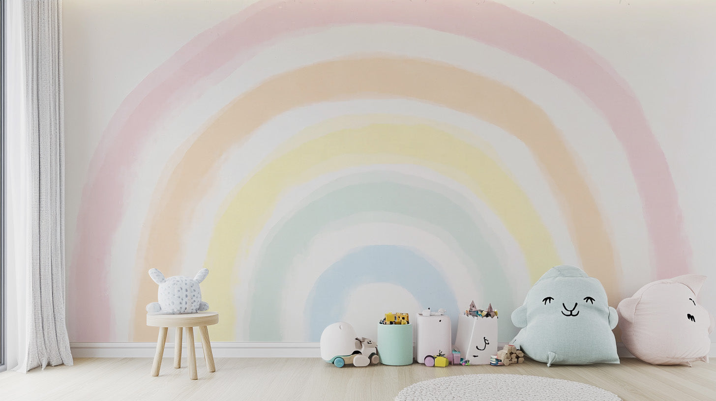 Pastel Rainbow Wall Mural makes a magical kids room retreat