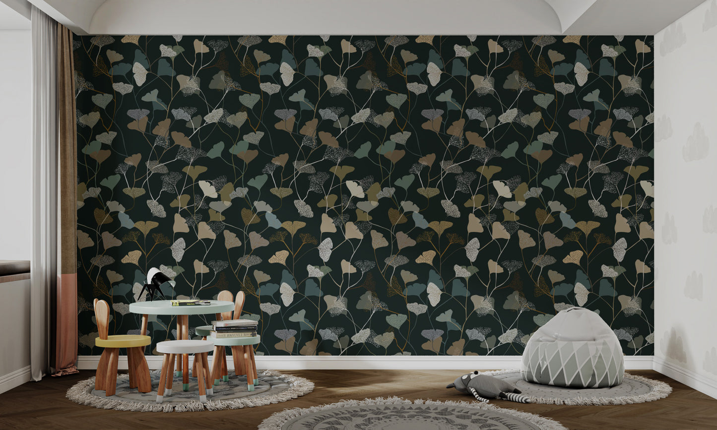 Stylish ginkgo wallpaper for modern decor