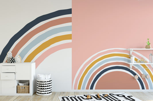 Colorful stripy rainbow wall mural
