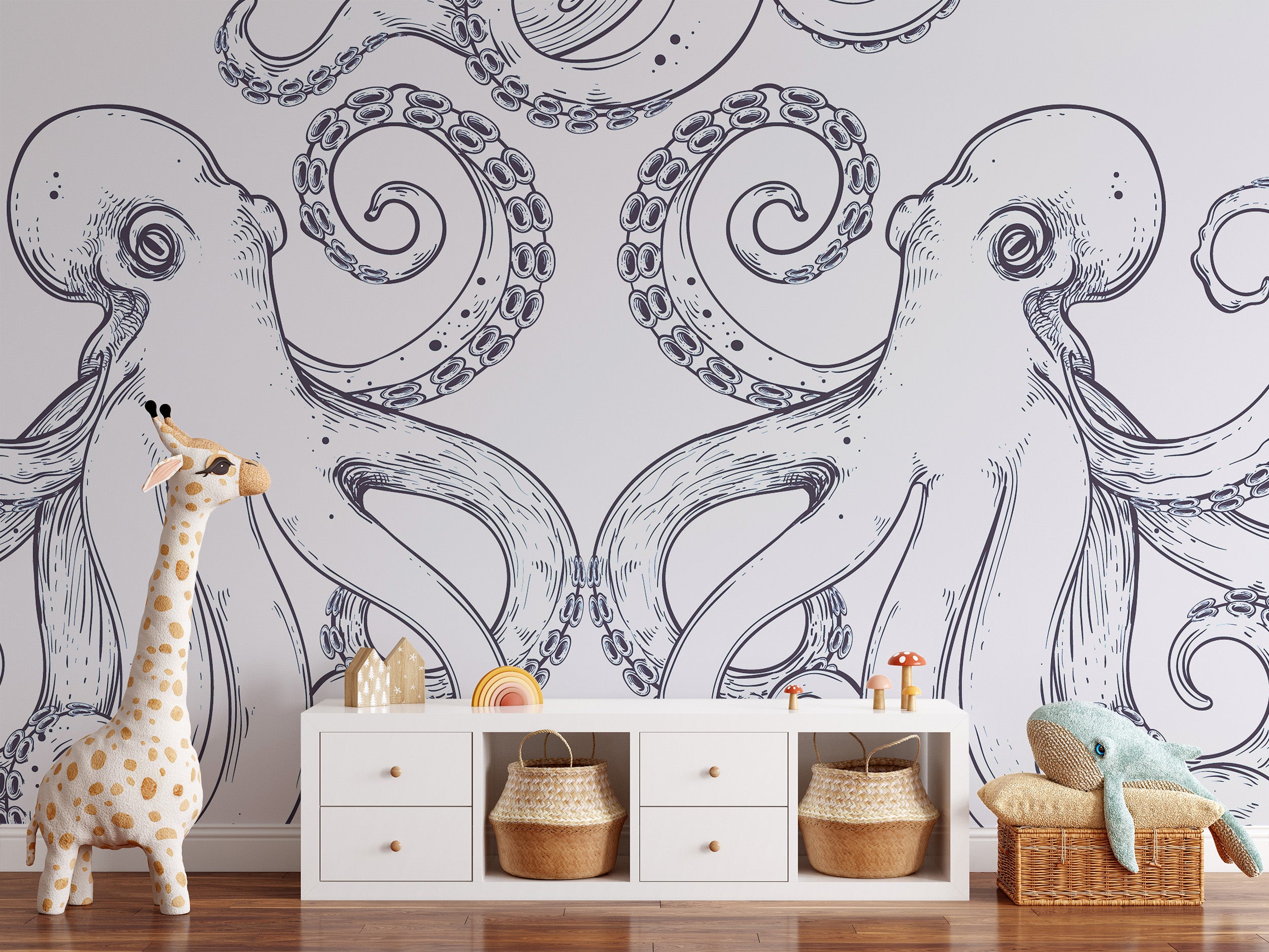 Octopus mural creates a marine adventure in the nursery