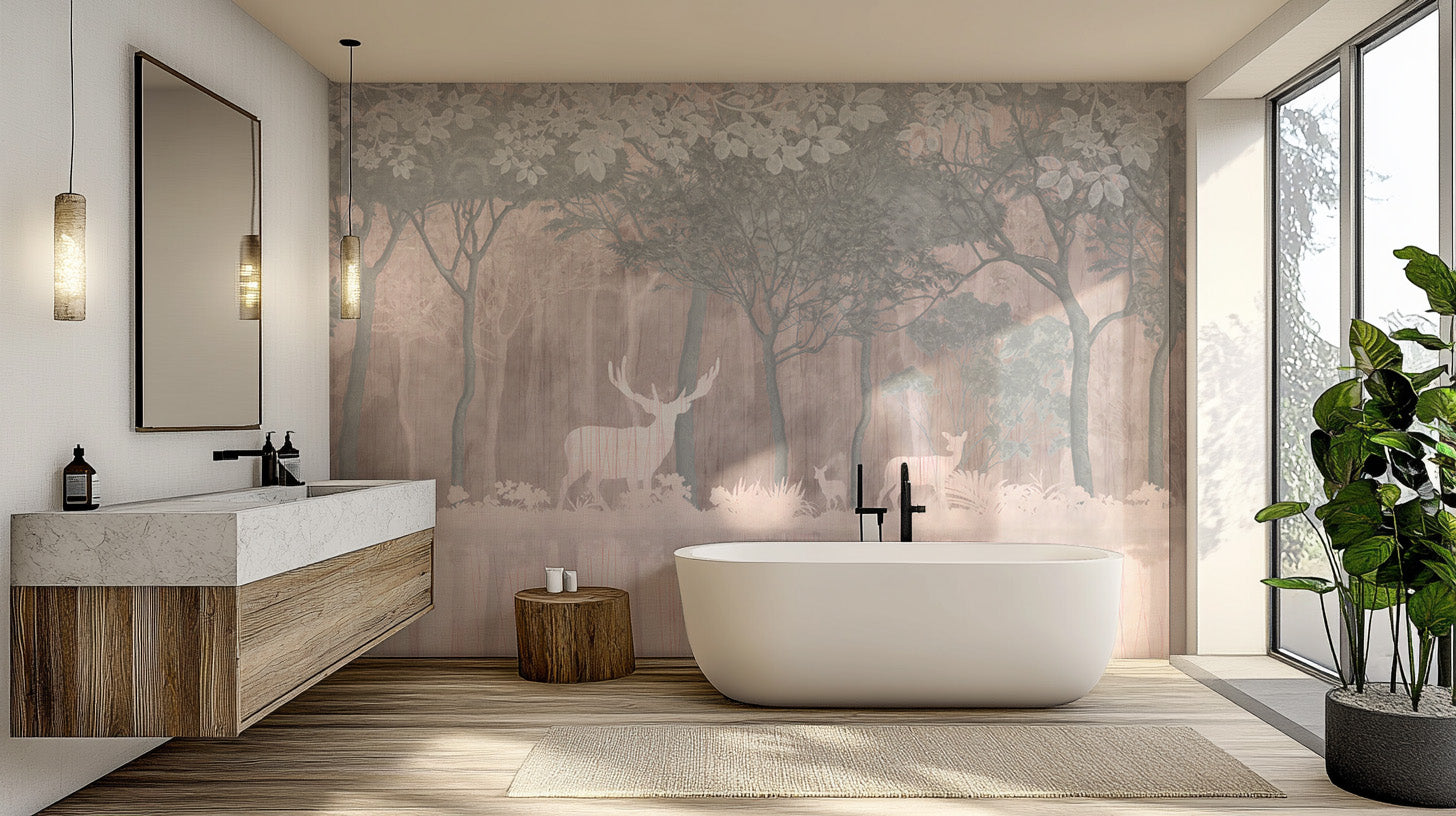 Mirage deer wallpaper mural enchanted jungle design