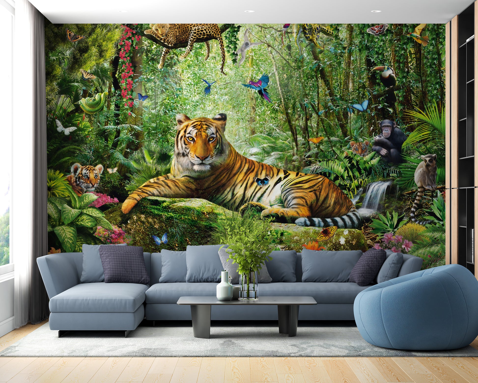 Royal Tiger Jungle View Wall Mural
