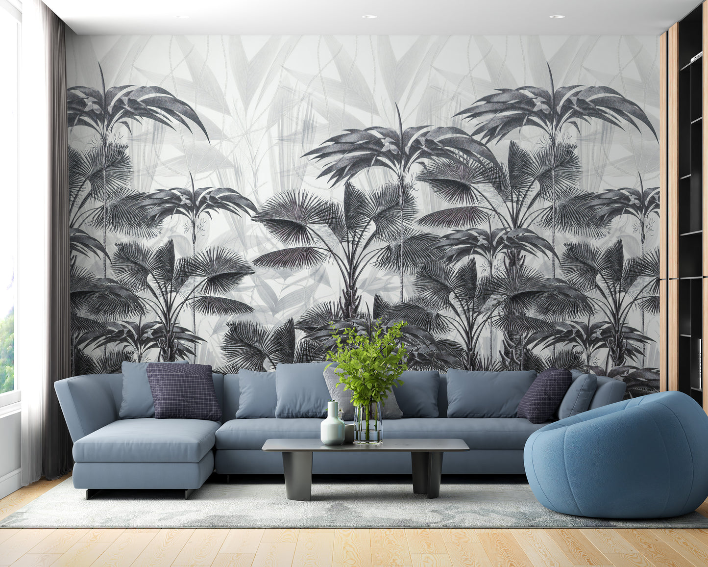 Bushy Tranquil Palms Wallpaper Murals