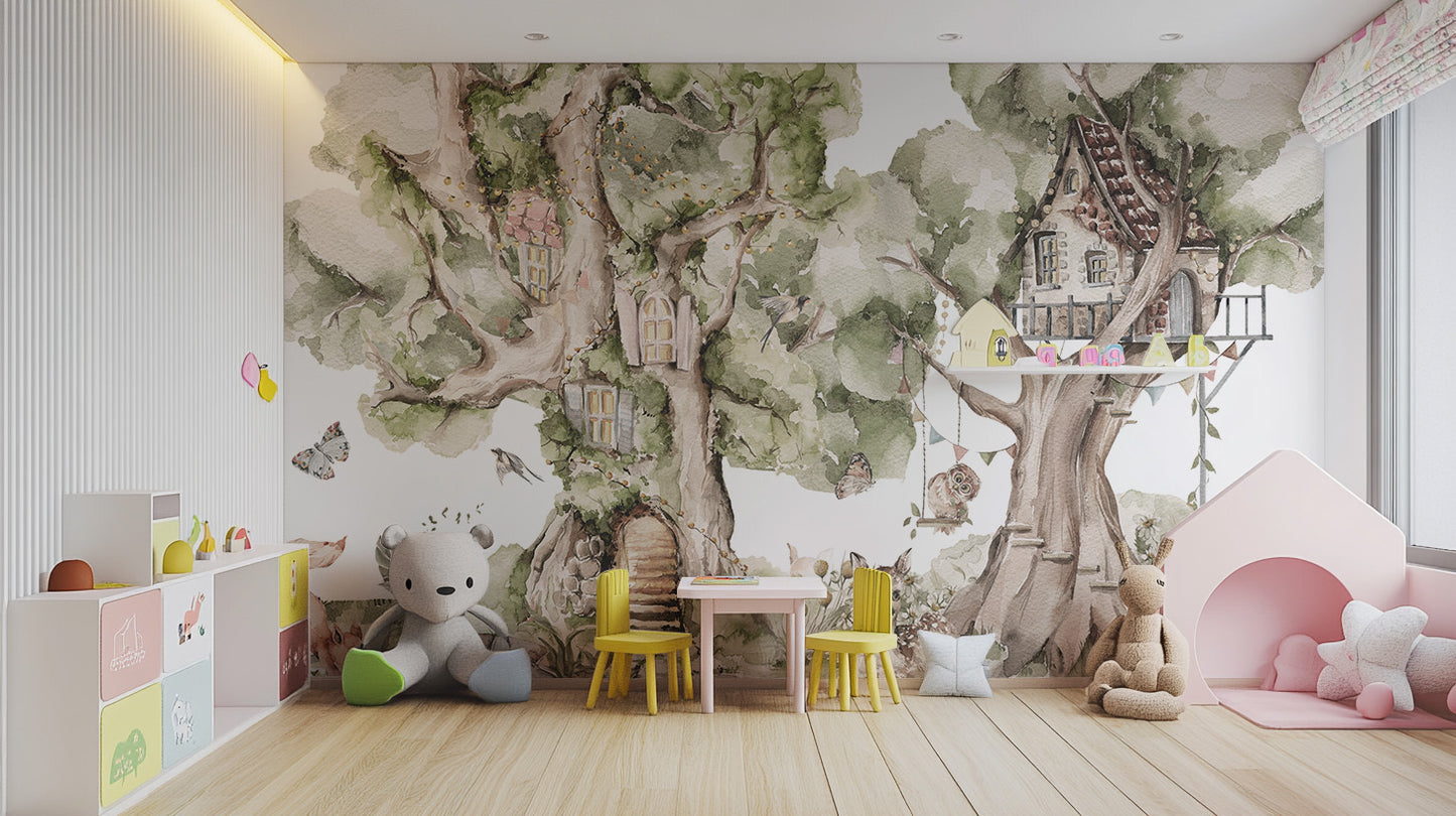 Critter Cottage Wall Mural