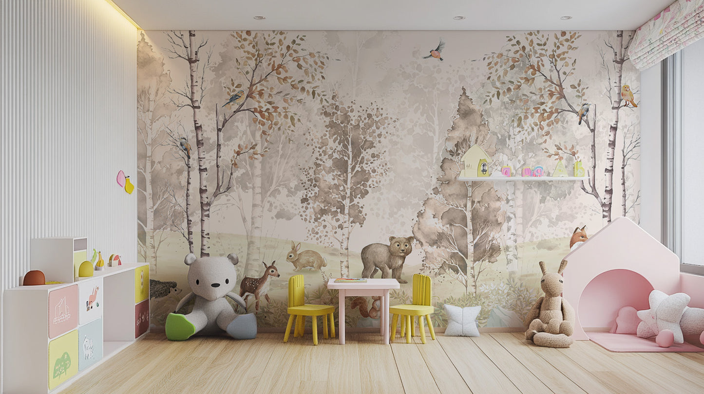 Magical Menagerie Woodland Mural