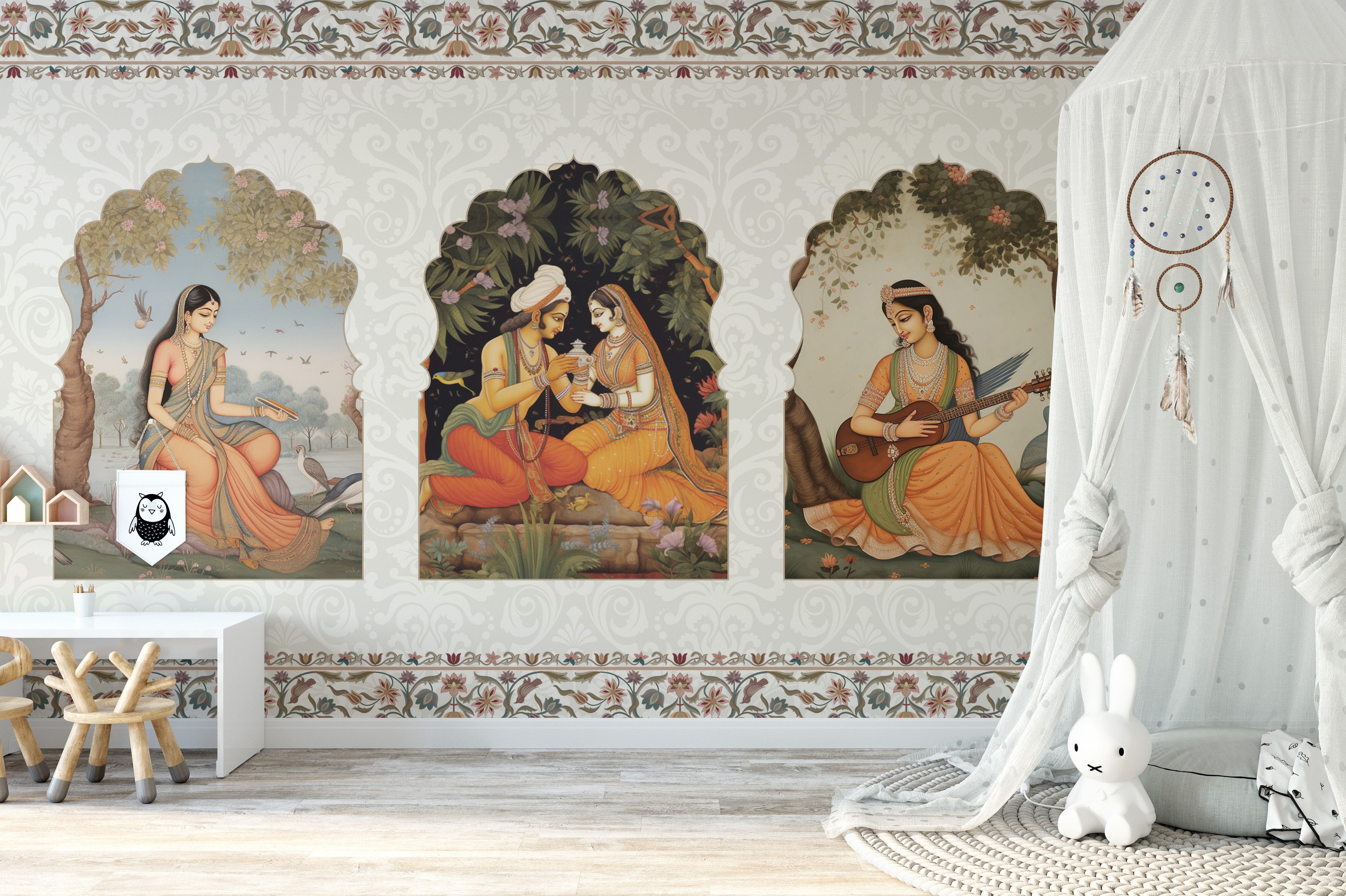 Elegance of the East mural wallpaper for timeless interiors.
