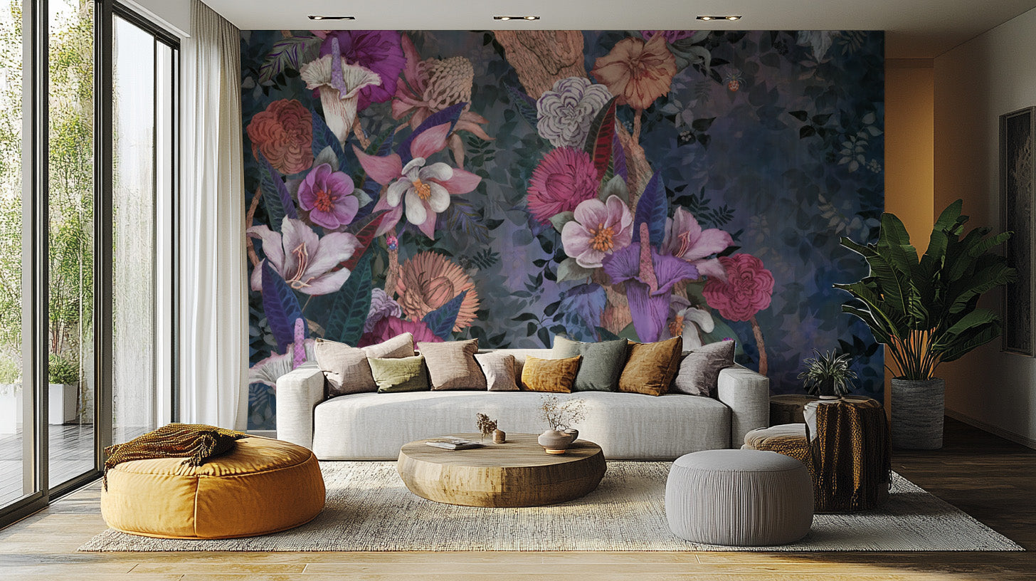 Sophisticated vibrant floral design for bold walls