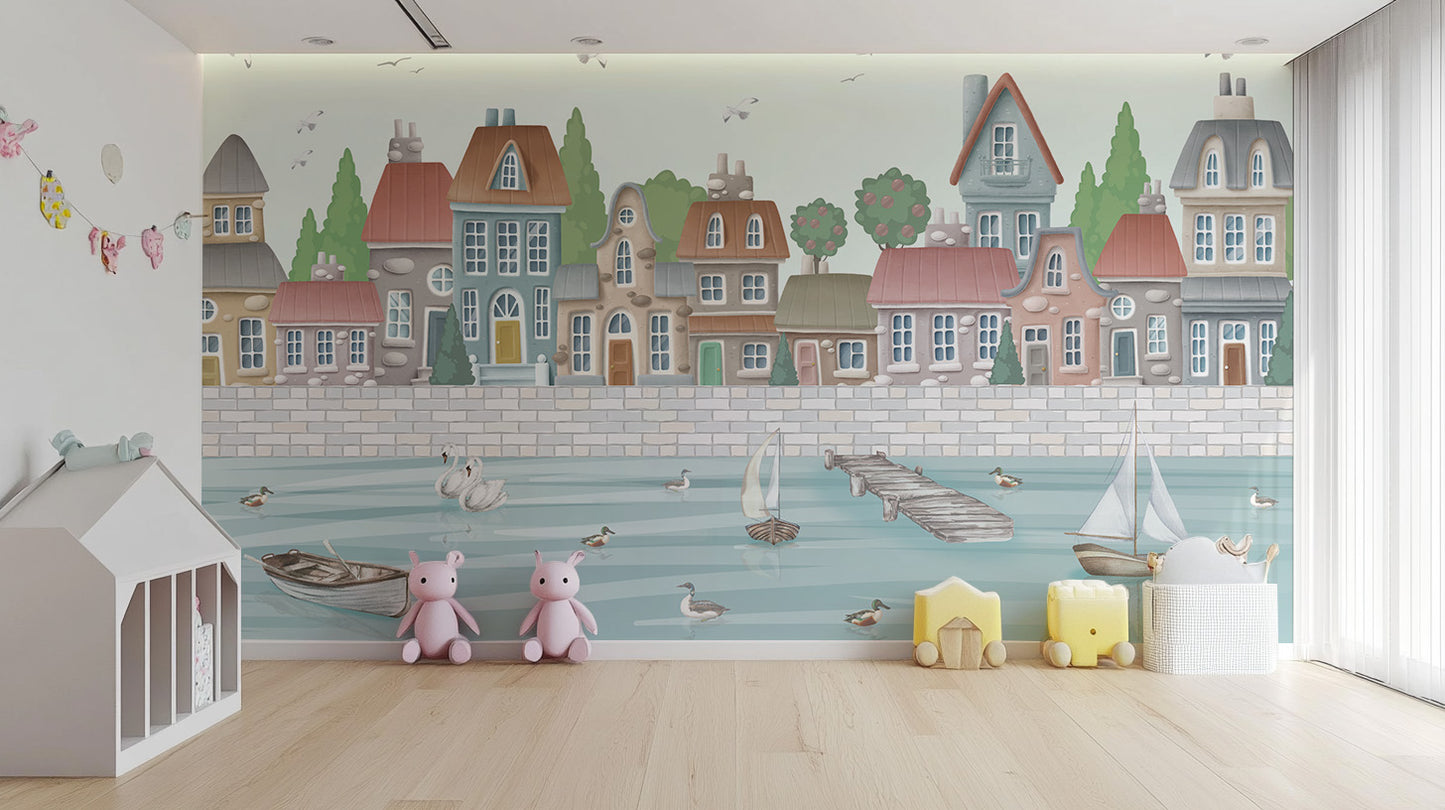 Waterfront City Wall Mural