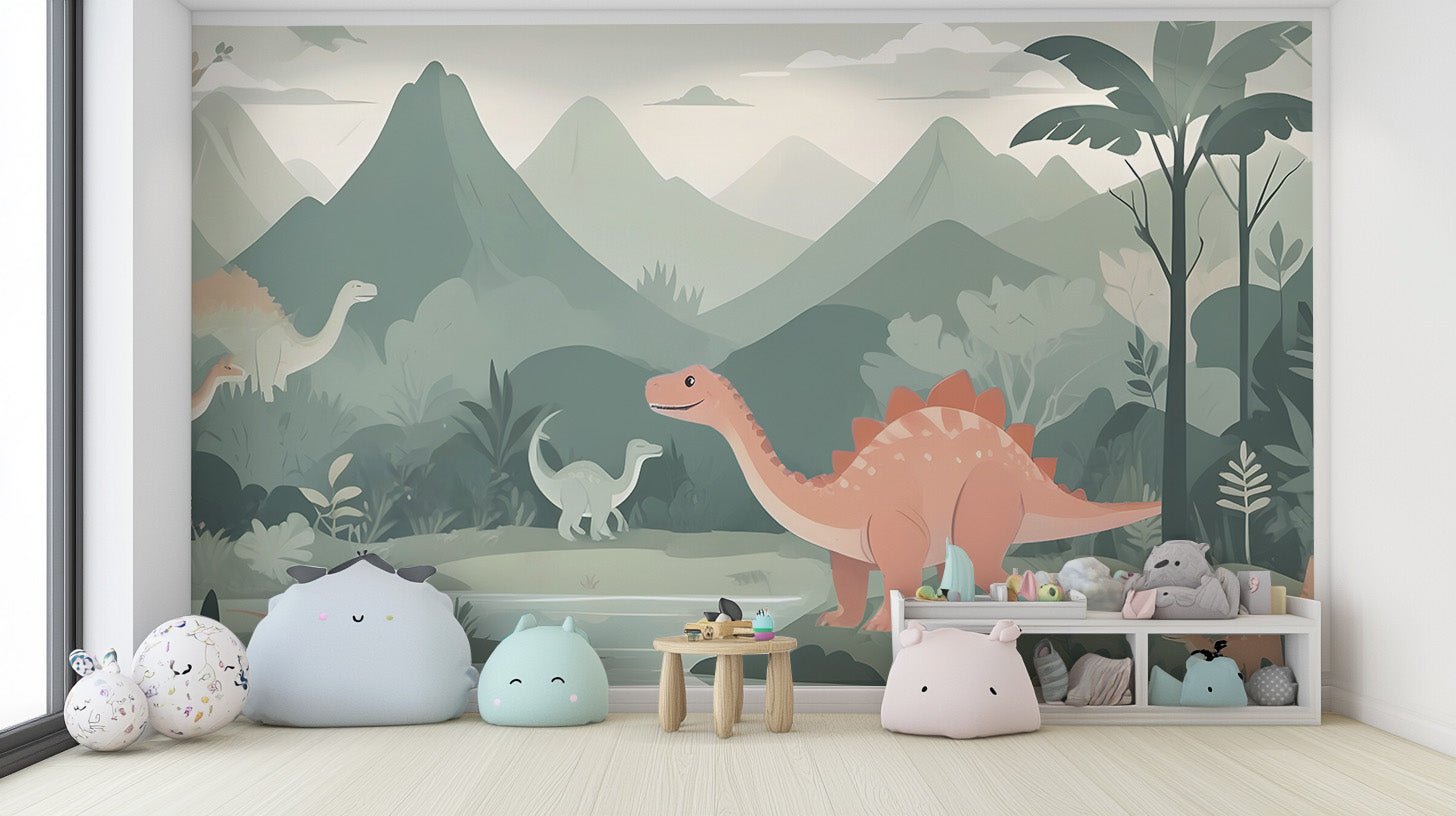 Kids Dinosaur Wallpaper Mural - Giffywalls