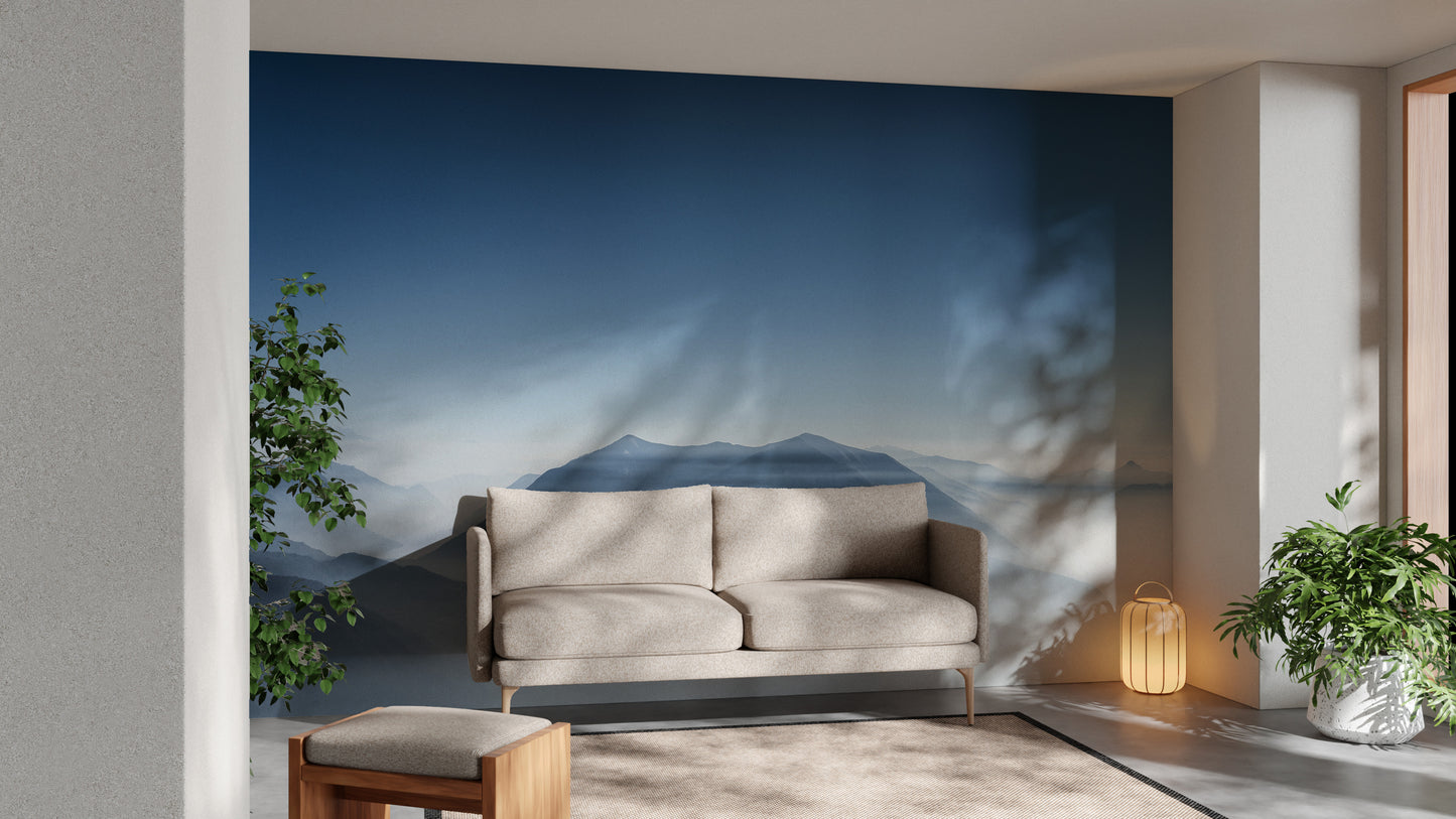 Beautiful azure hilltops wallpaper mural for scenic wall decor.
