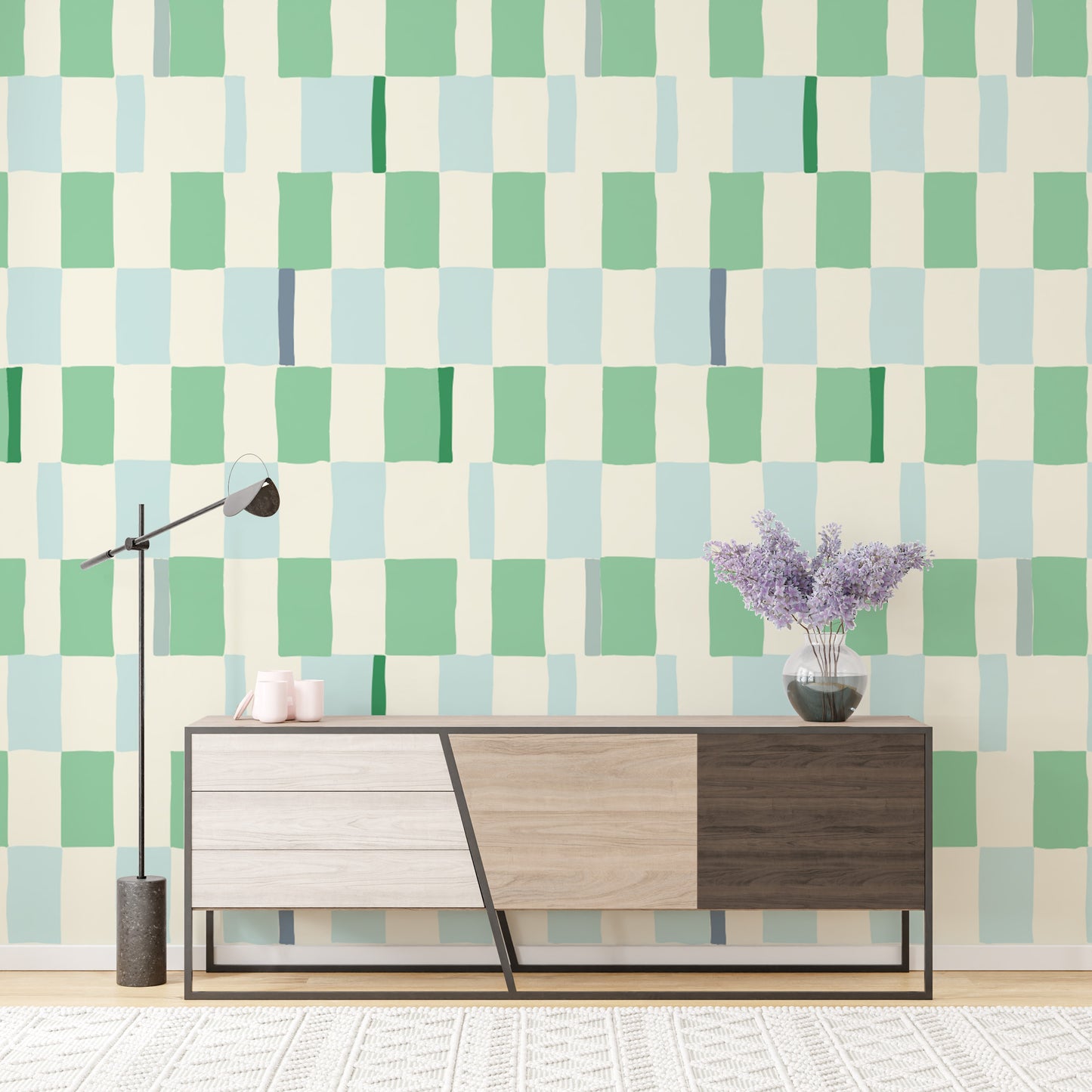 Decorative wallpaper showcasing a serene verdant breeze design.
