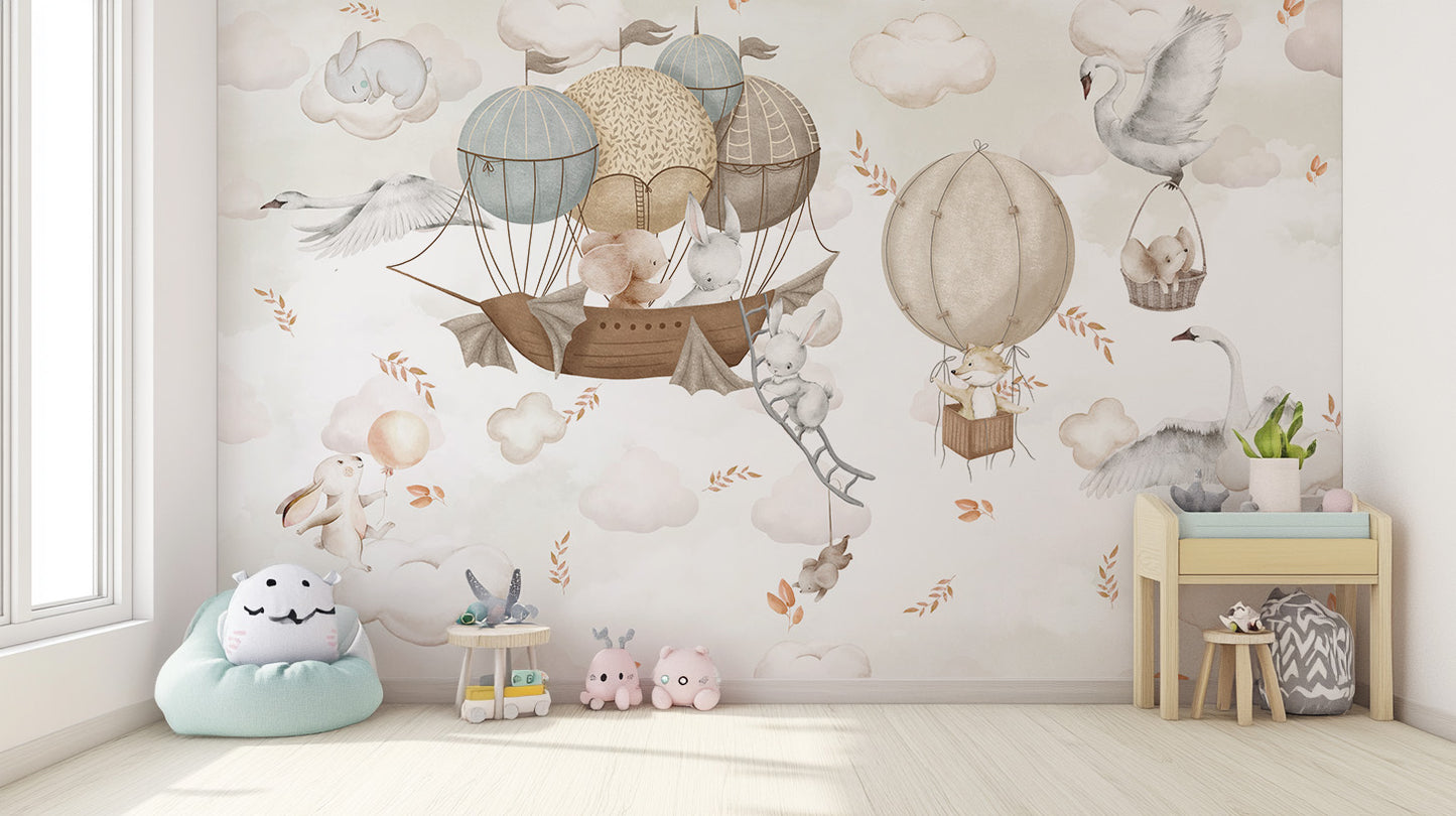 Cloud-Hopping Critters Mural