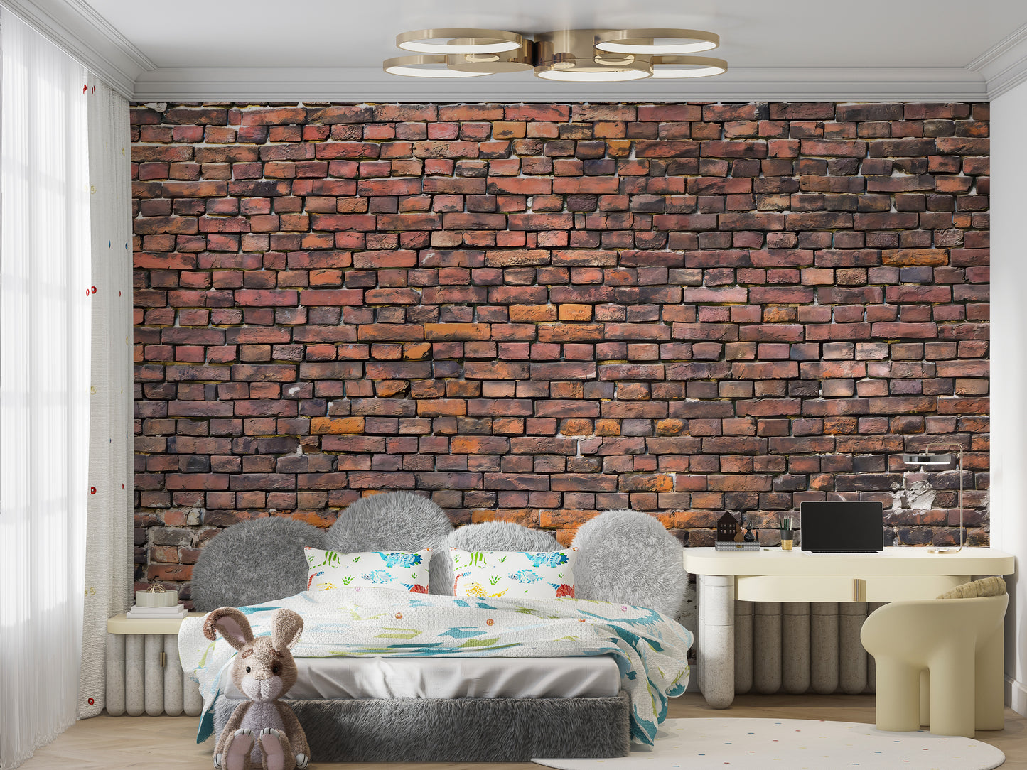 Rustic Charm Brick Mural