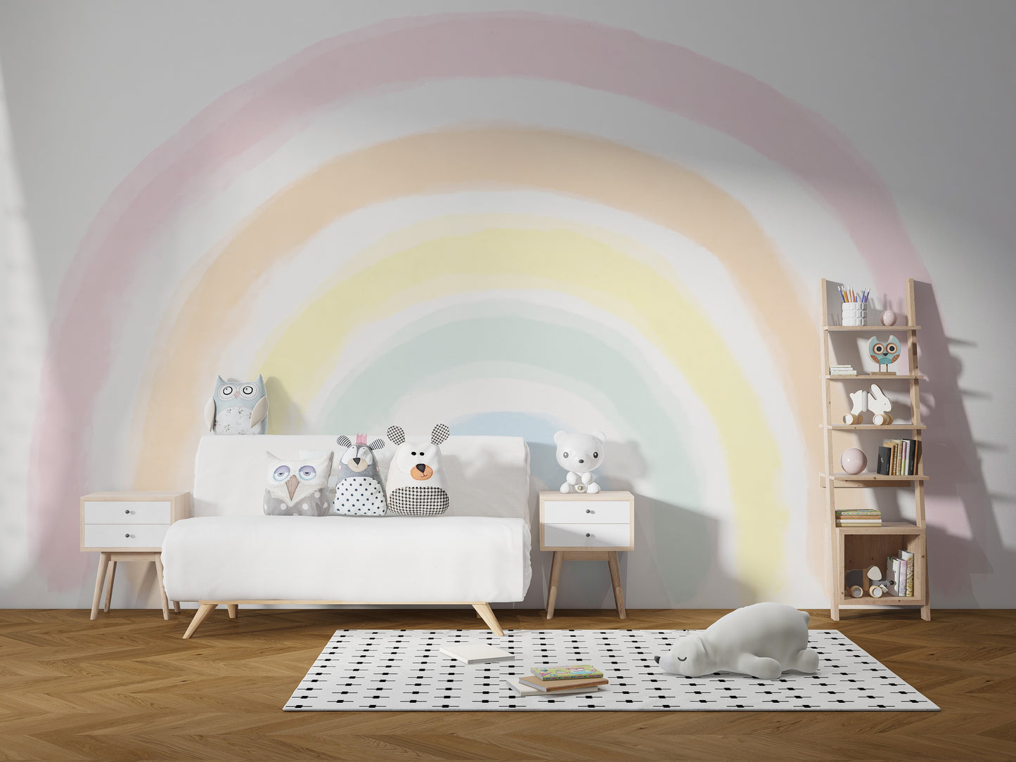 Pastel Rainbow Wall Mural